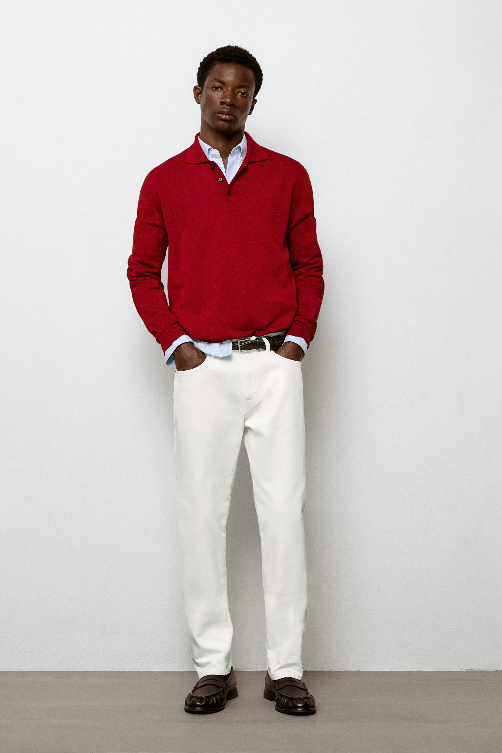 Stonewashed tapered-fit jeans