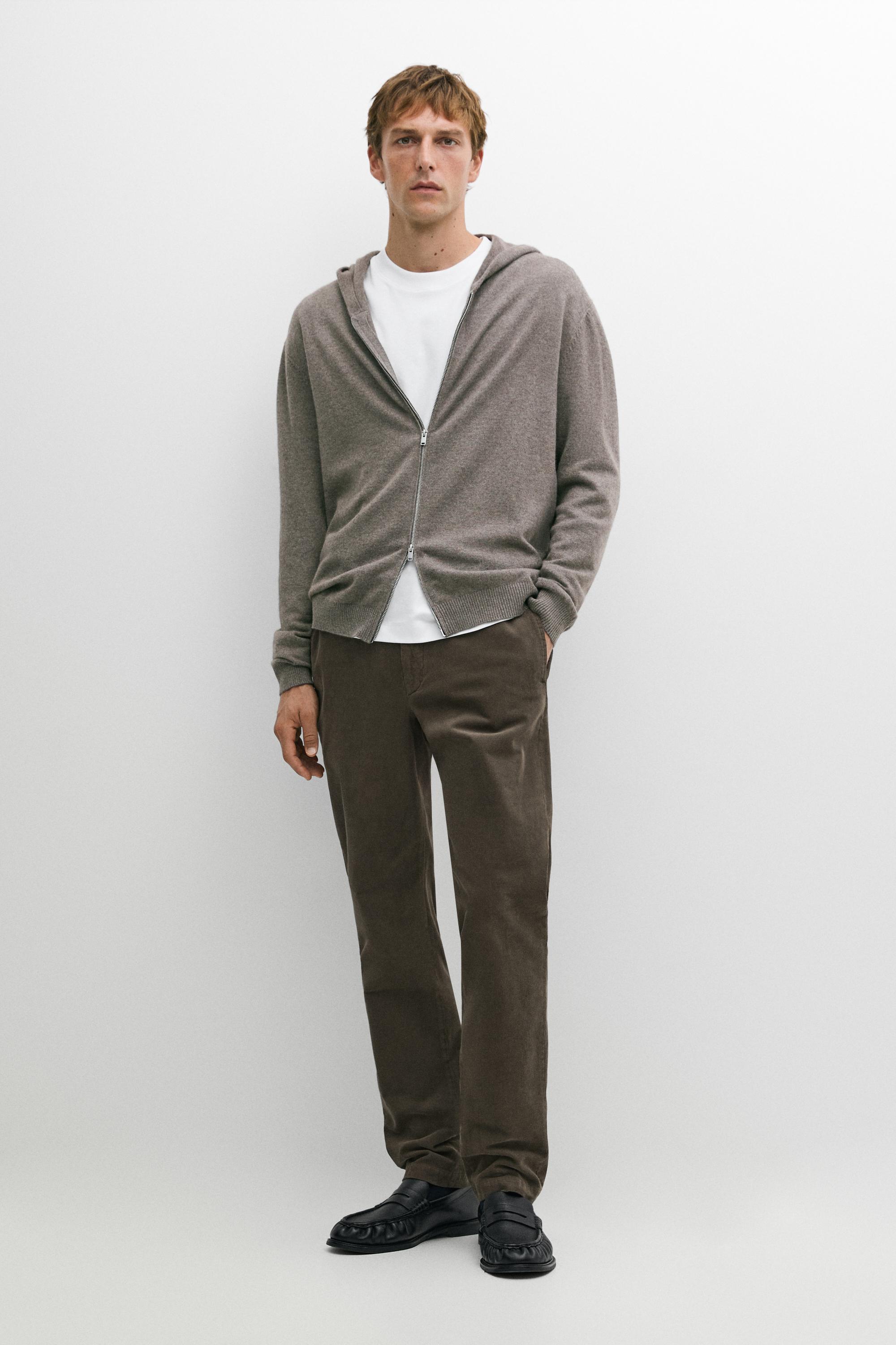 100% cashmere hooded knit cardigan
