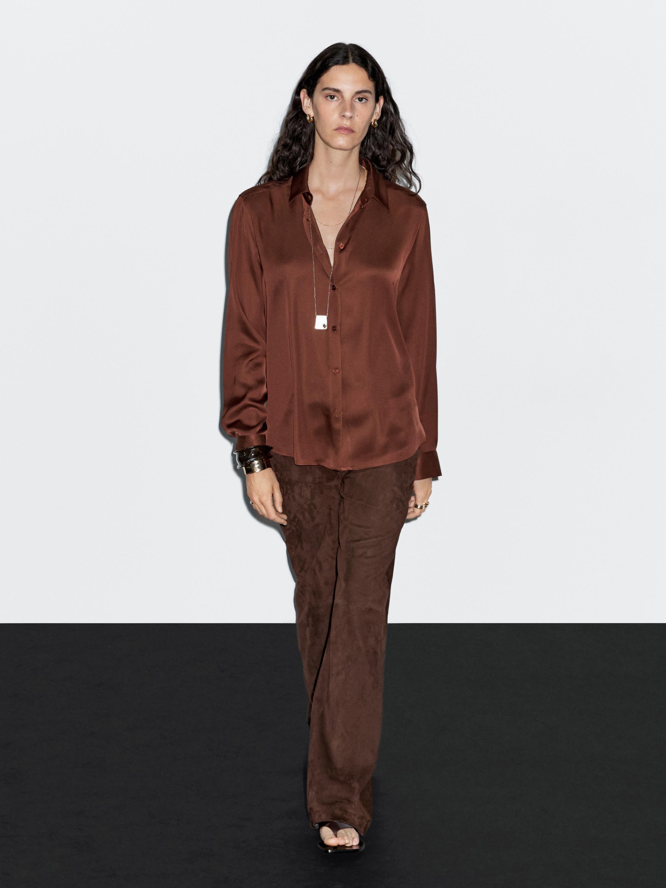 Flowing satin shirt