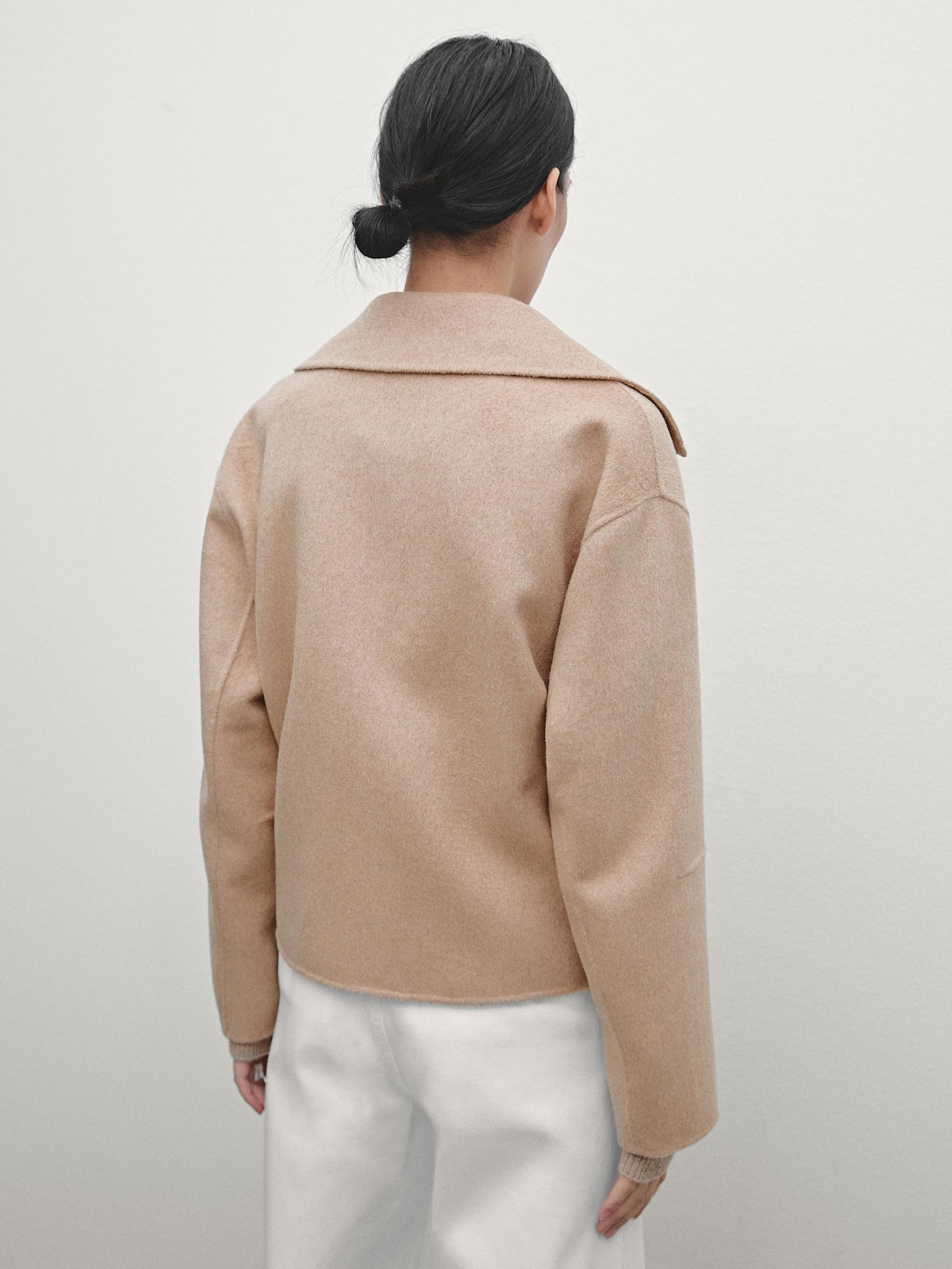 Cropped wool blend jacket