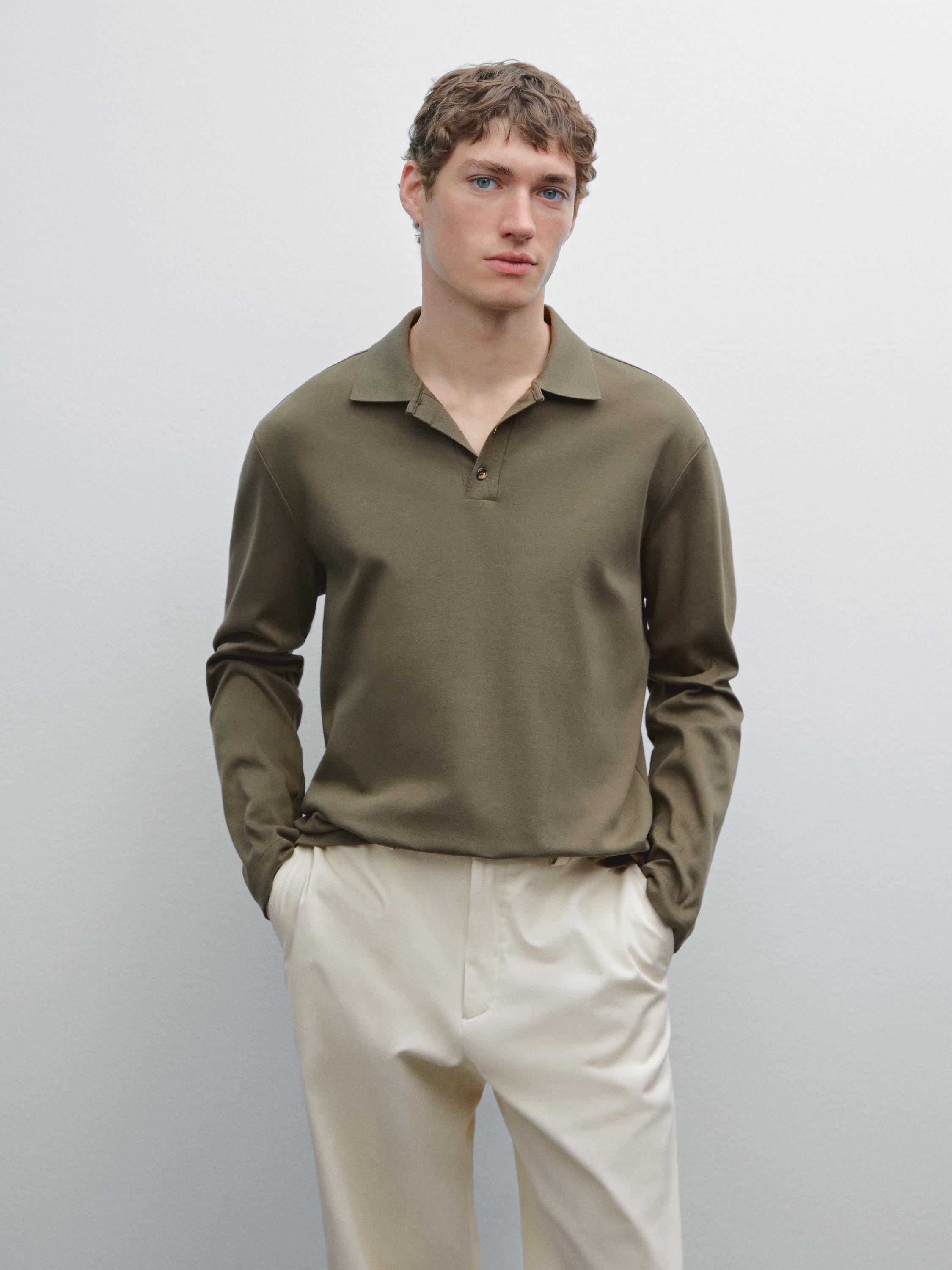 Cotton polo knit jumper