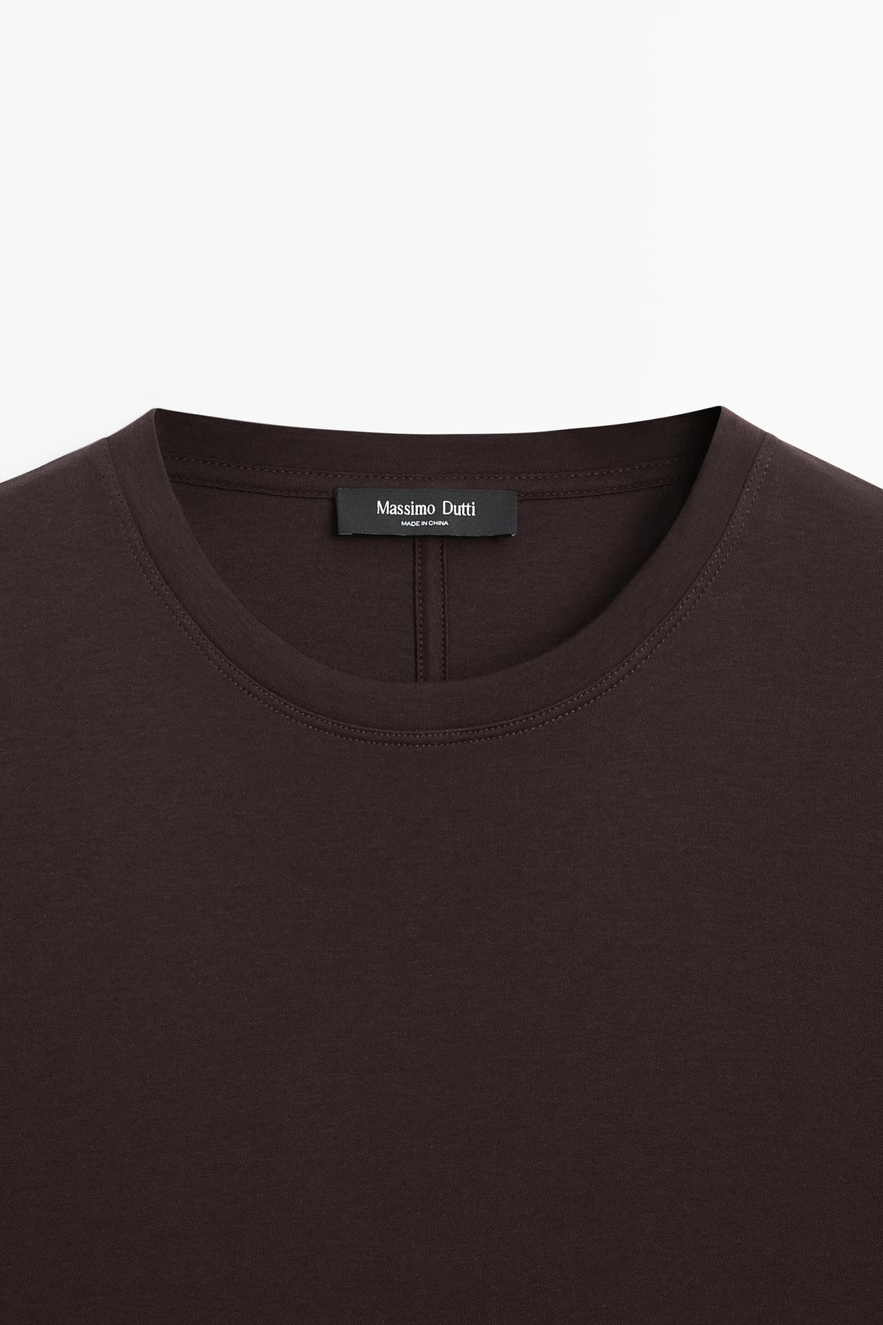 Oversize 100% cotton short sleeve T-shirt — BROWN