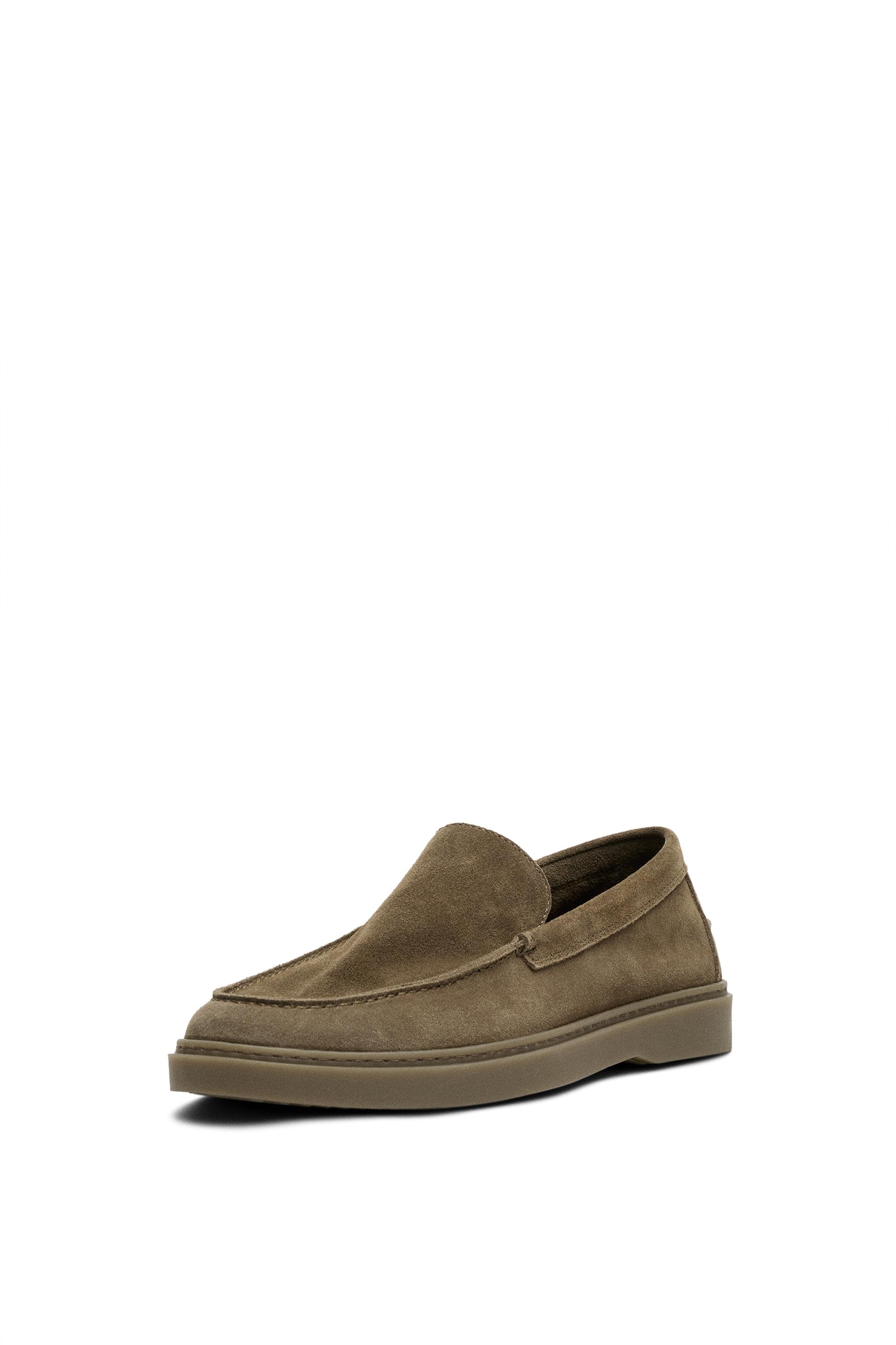 Split suede leather loafer — OCHRE