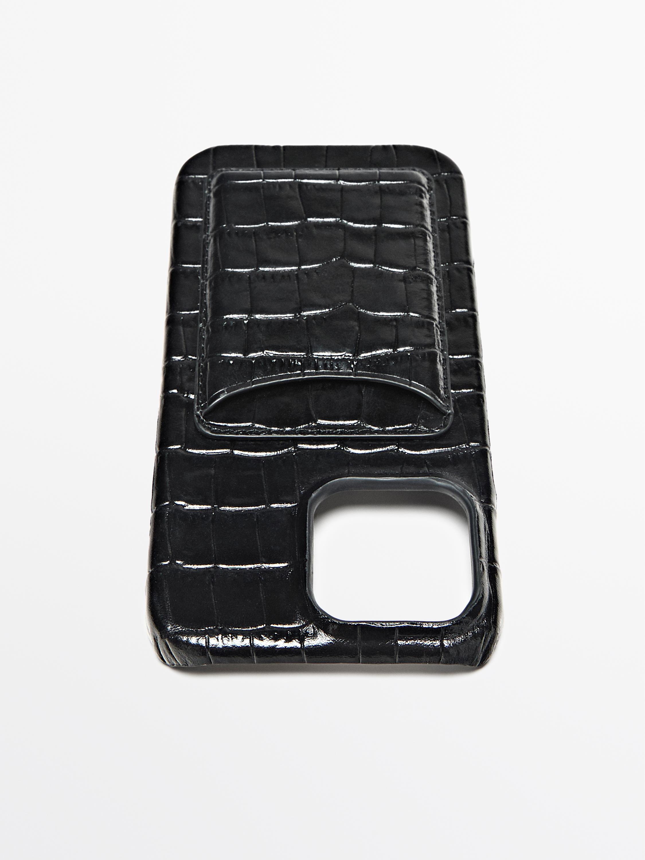 Nappa leather iPhone 16 Pro Max case — BLACK