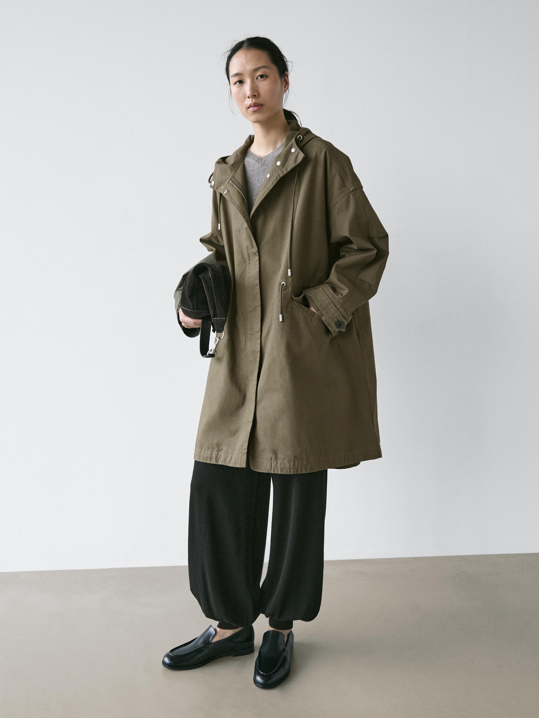 Long cotton parka — GREEN