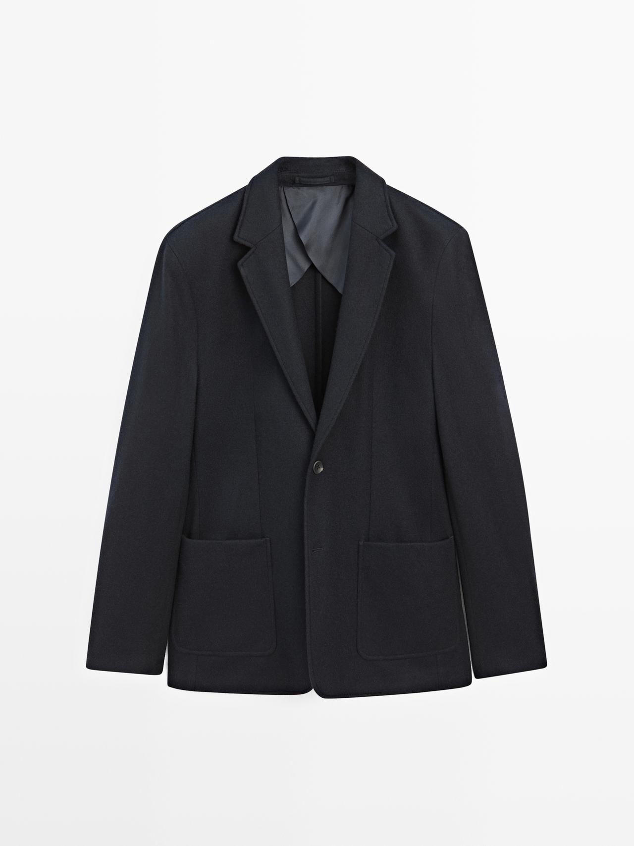 Massimo Dutti - Herre - Blazer I Uldblanding - Marineblå - 52