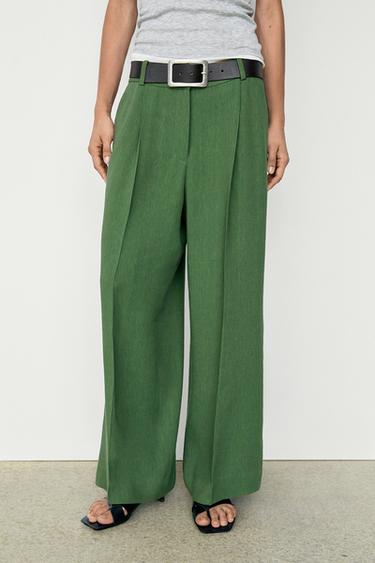 Flowing total look pants — BLUISH GREEN 3