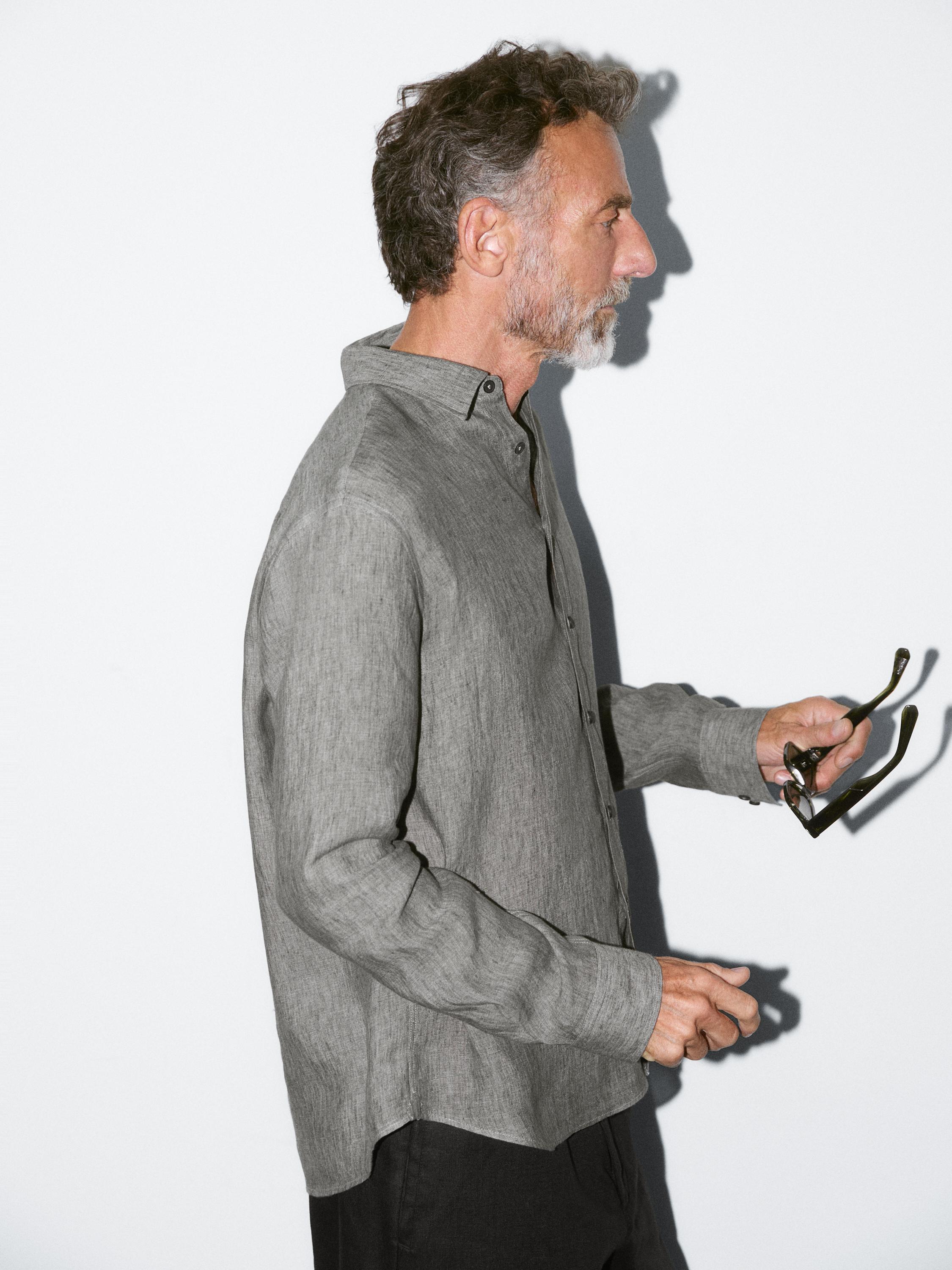 100% linen regular fit shirt