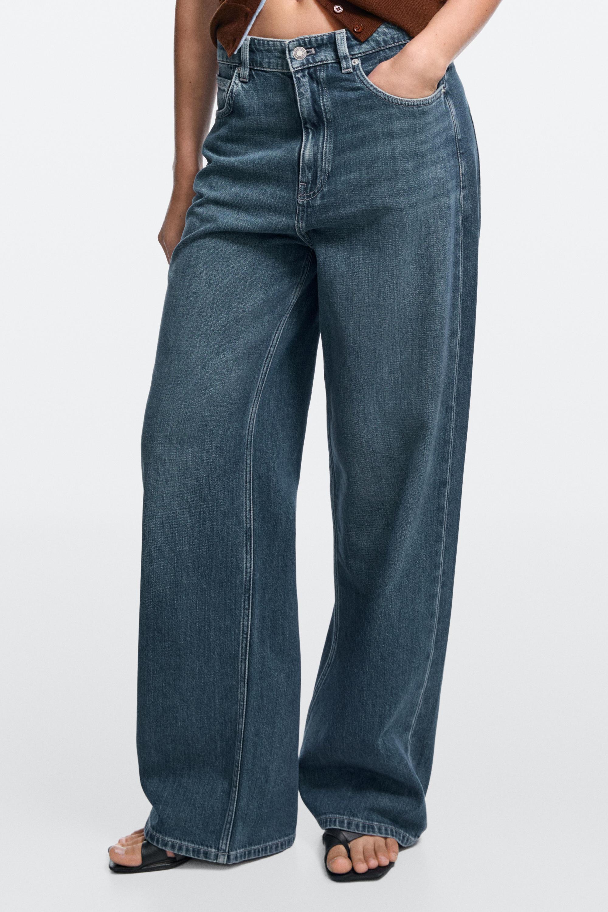 Relaxed wide-leg jeans — MEDIUM BLUE