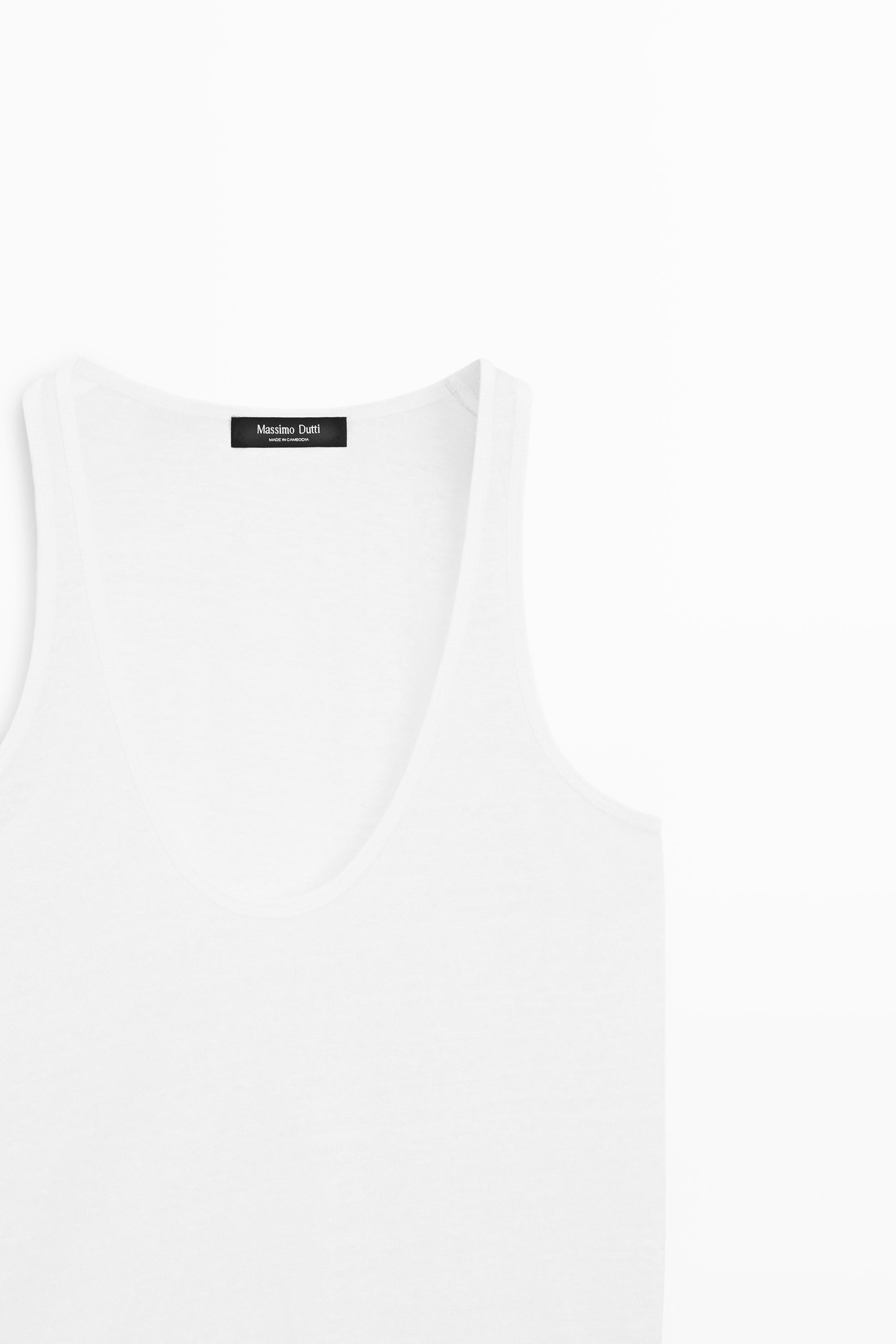 100% linen strappy top — Off white