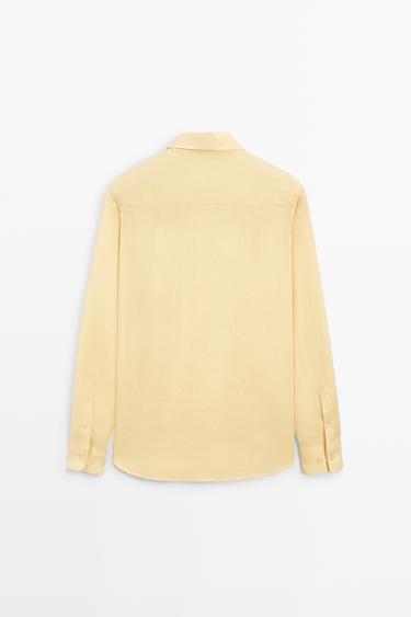 100% linen slim fit shirt — YELLOW 6