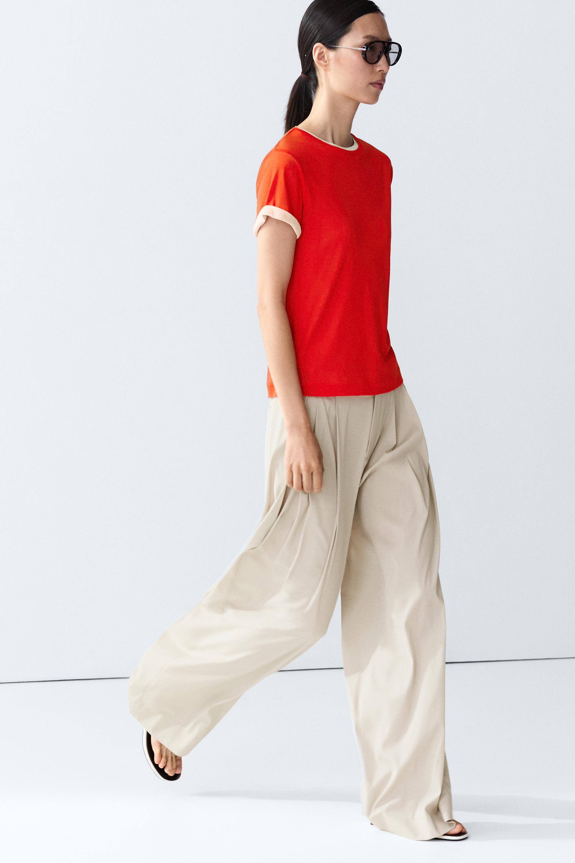 Double-layer short sleeve T-shirt — RED