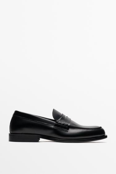 Leather penny loafer — BLACK 1