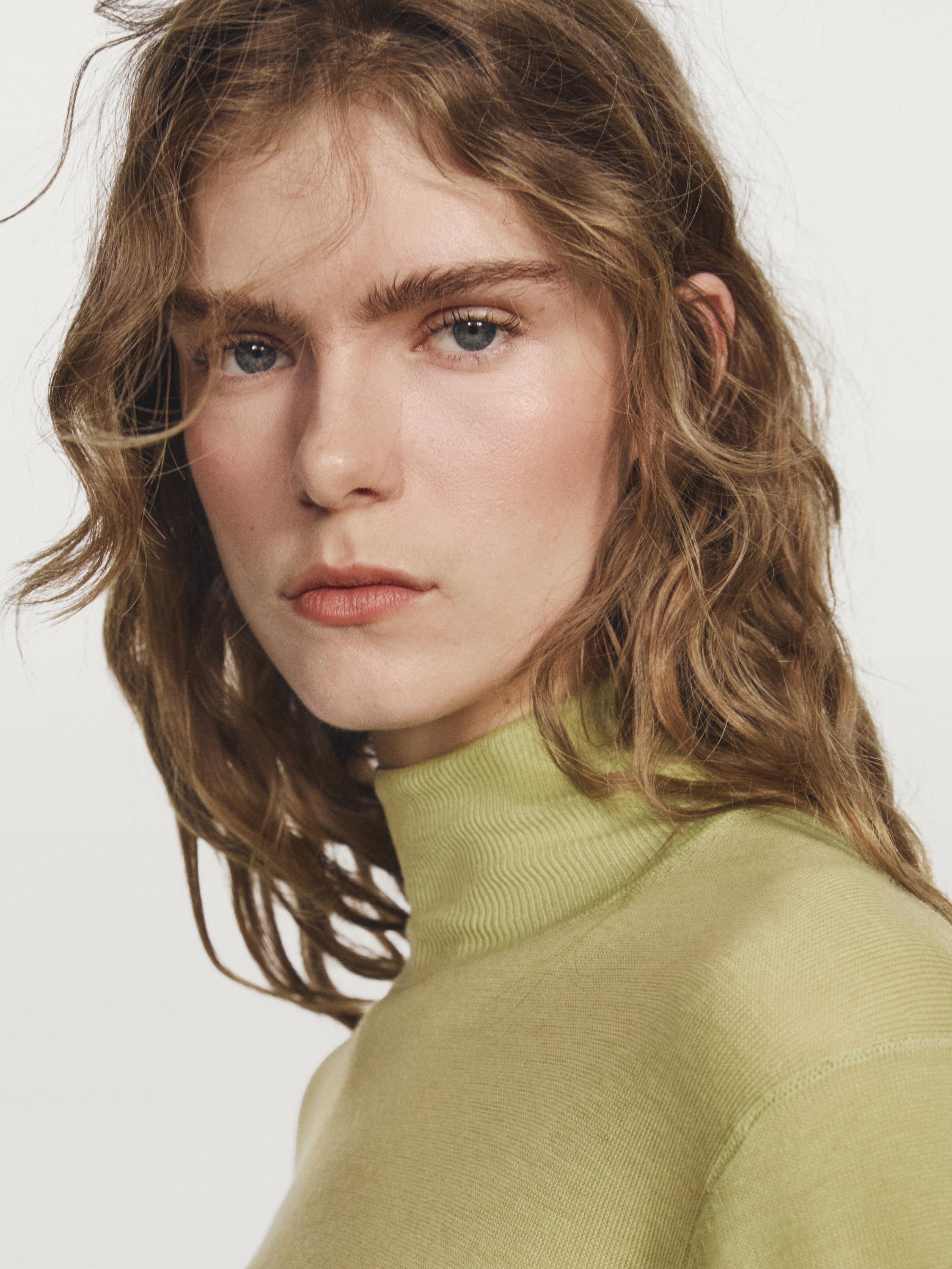 100% wool knit mock turtleneck sweater - STUDIO