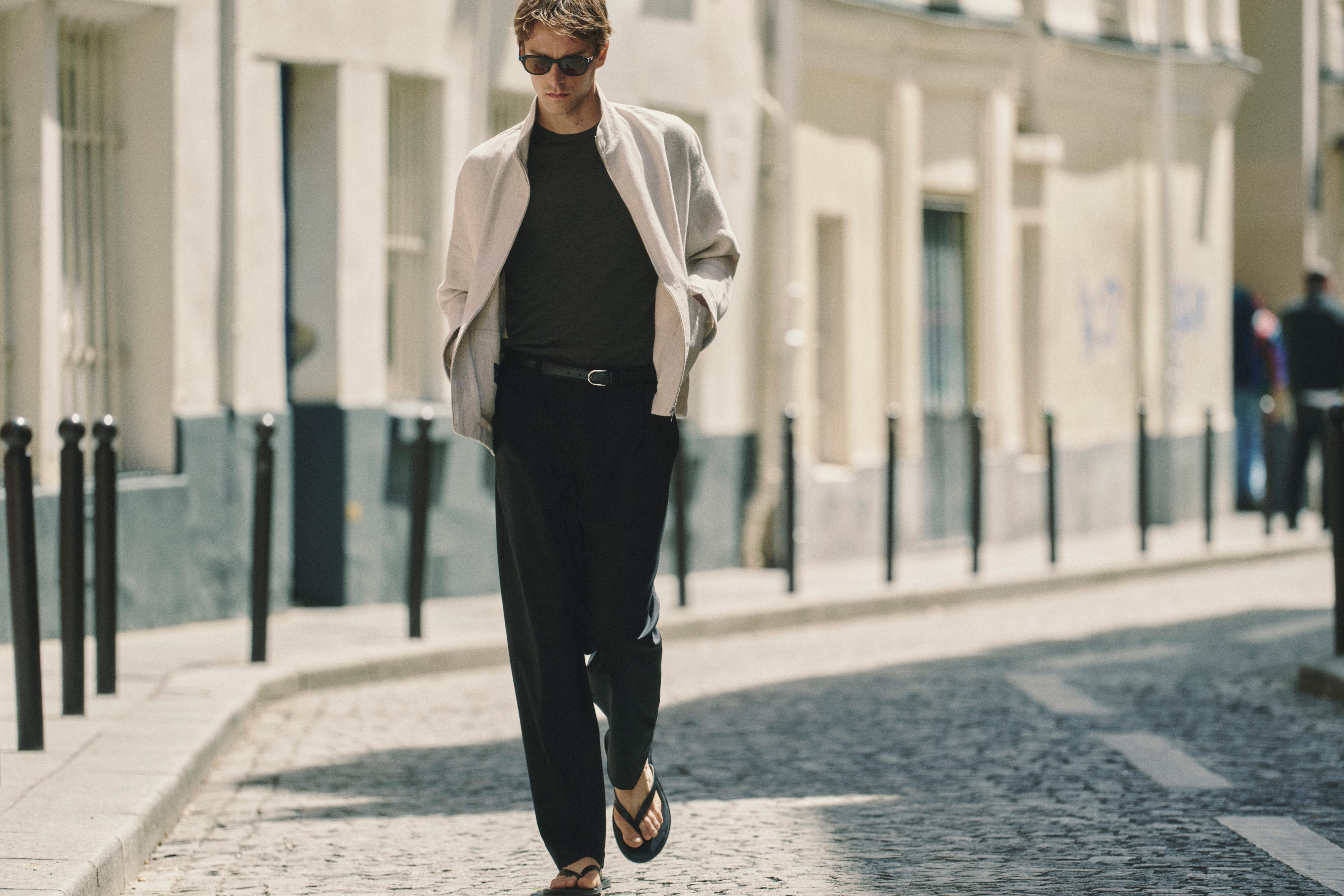 Wool blend cool wool darted pants — BLACK