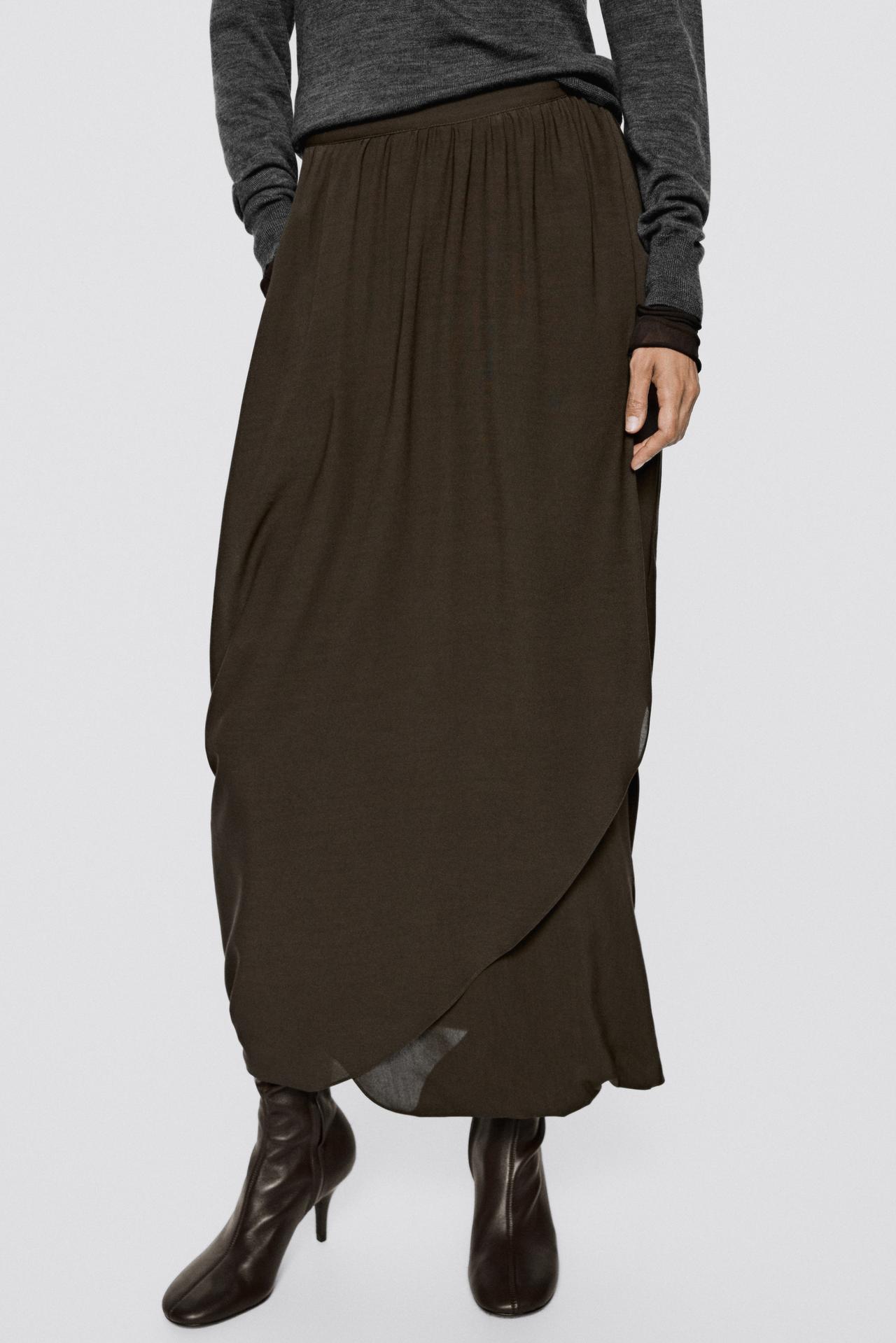 Flowy asymmetric midi skirt - LIMITED EDITION — MOLE BROWN