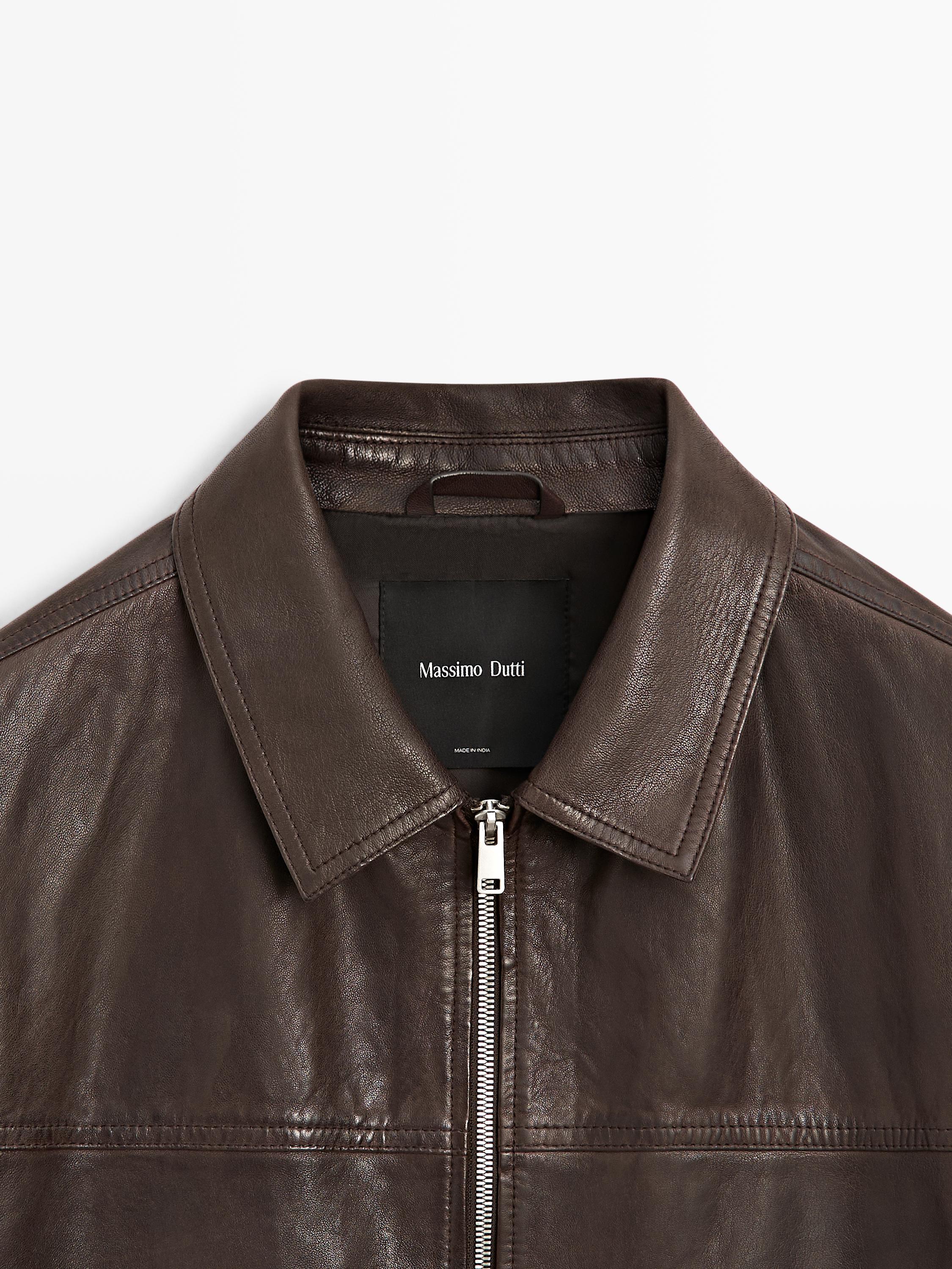Nappa leather jacket — BROWN