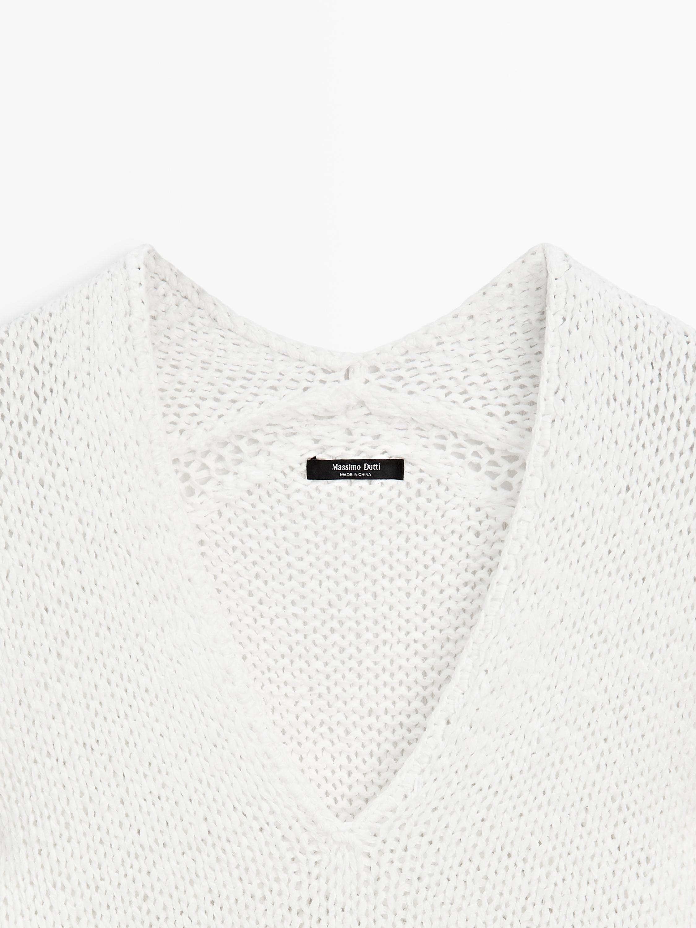 Ajurlu V yaka triko kazak