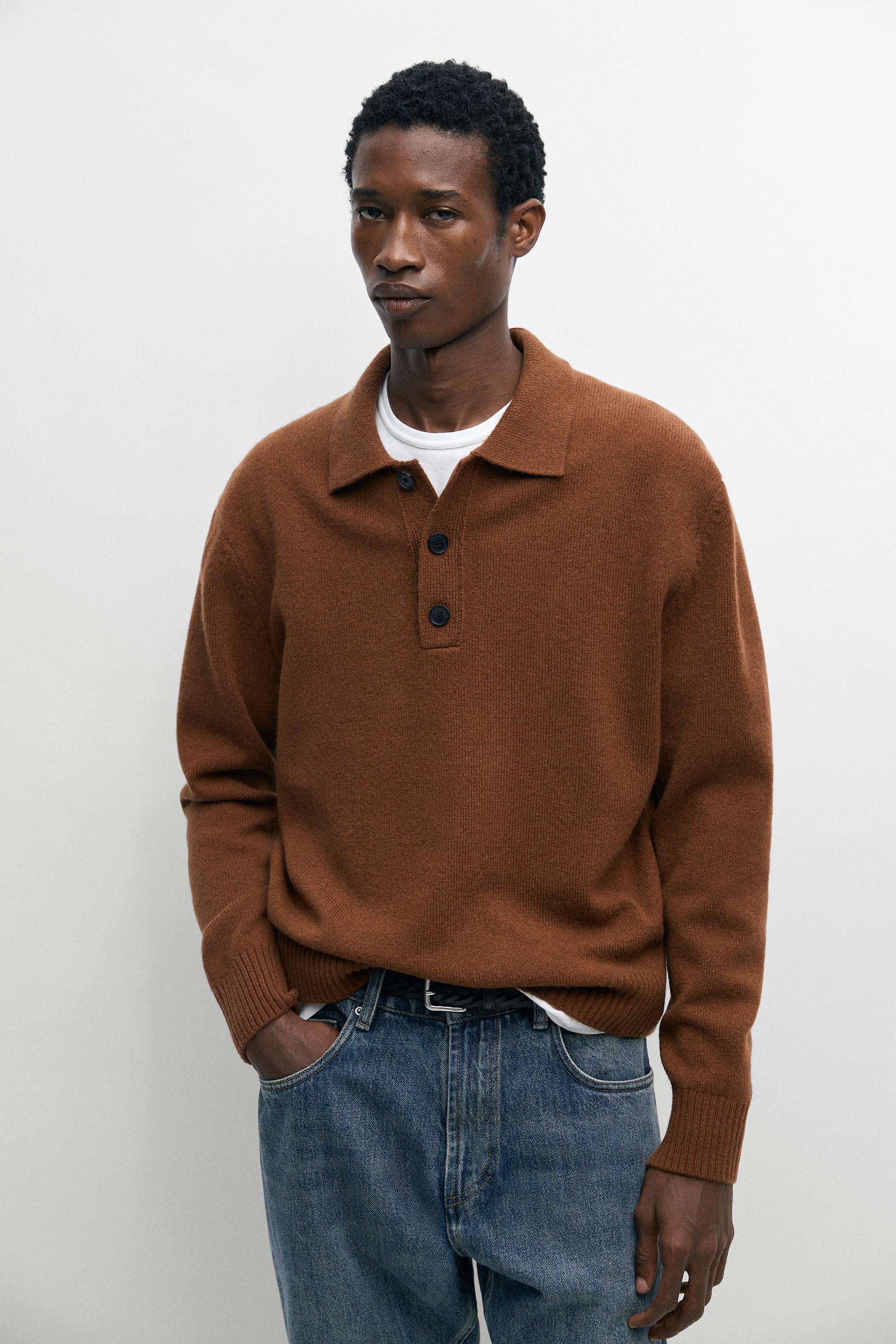 Men's Knitted Polo Shirts - Massimo Dutti - US
