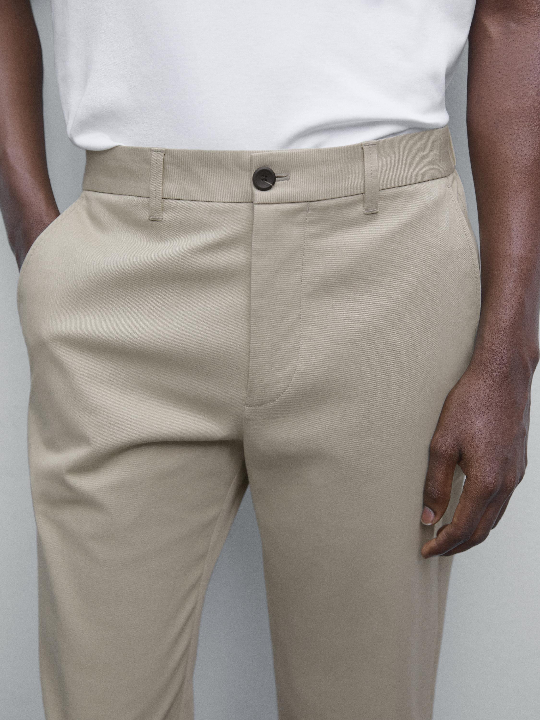 Pantalón tapered fit mezcla algodón