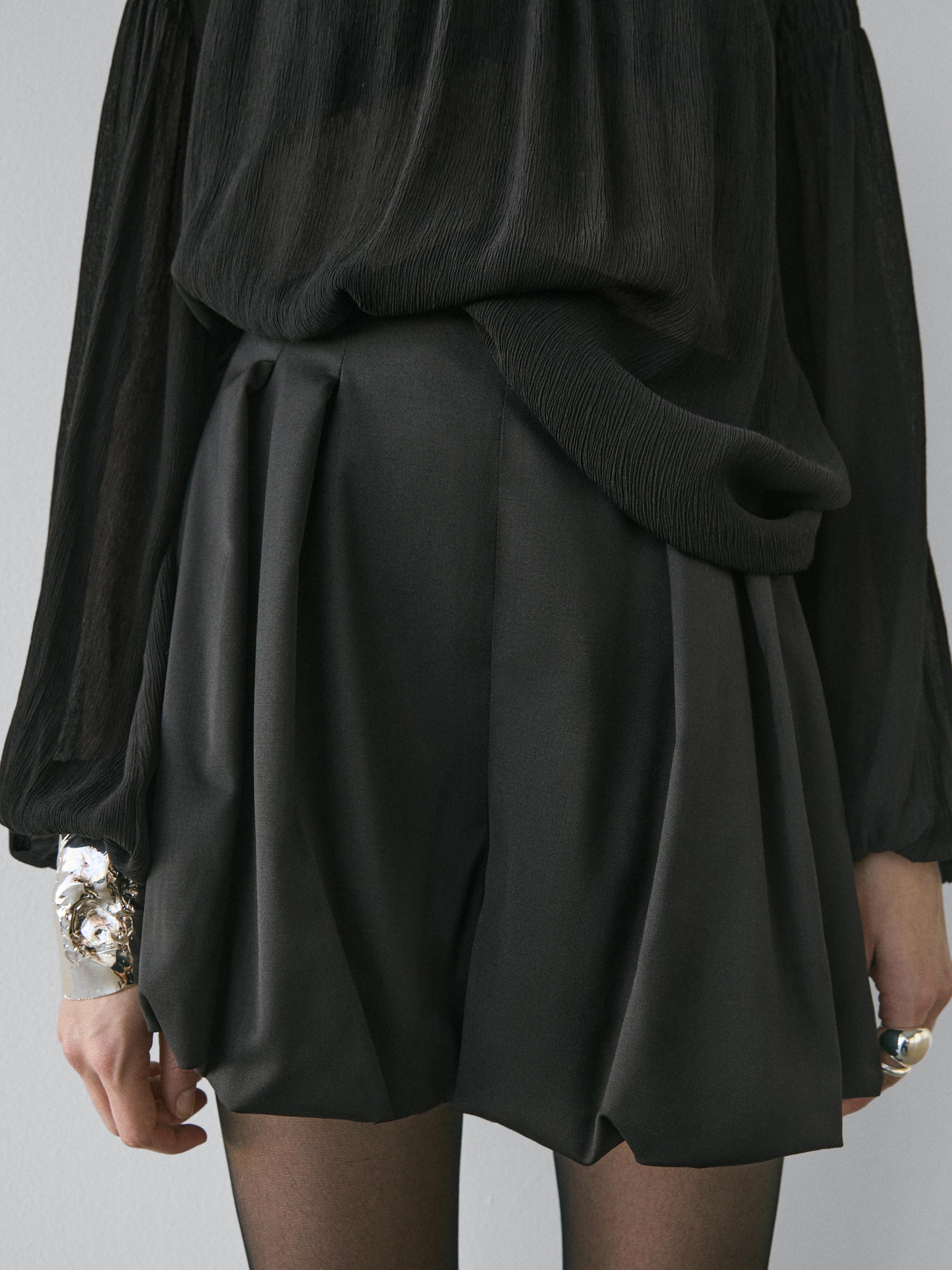 Short balloon Bermuda shorts - STUDIO — BLACK