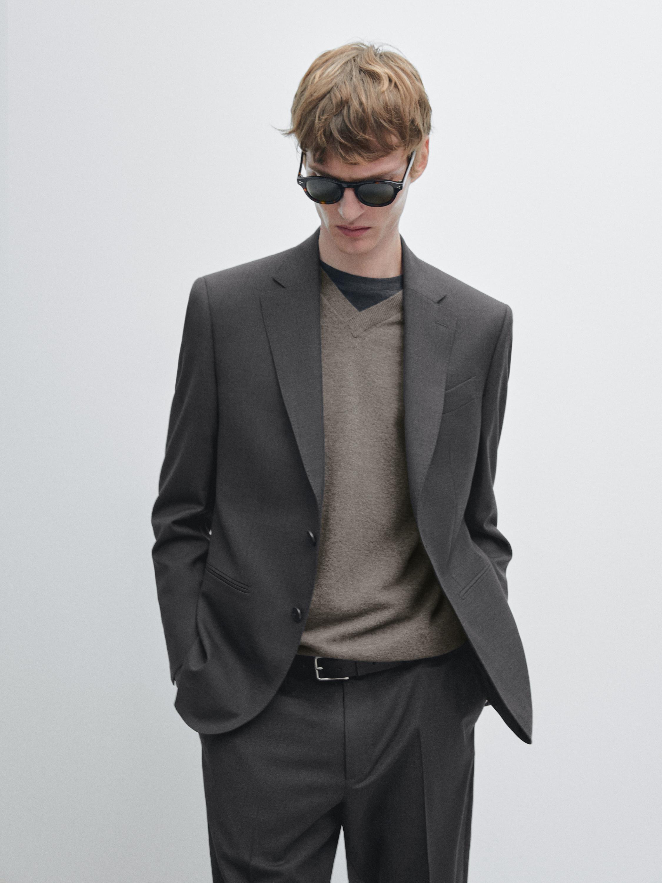 %100 yün klasik blazer