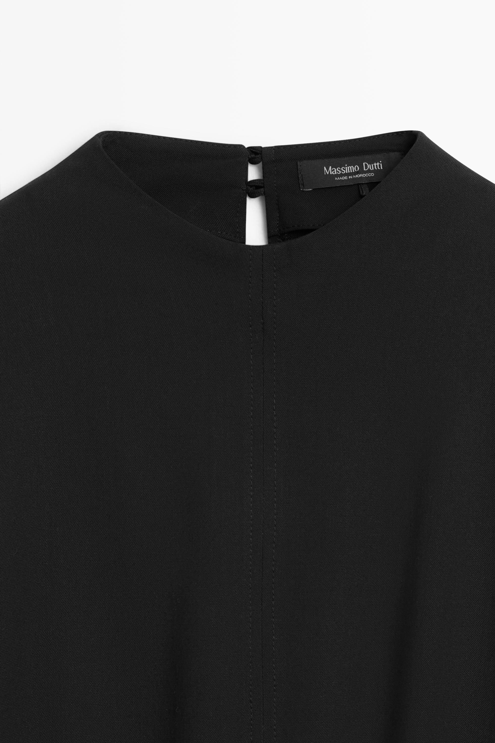 Long sleeve midi dress — BLACK