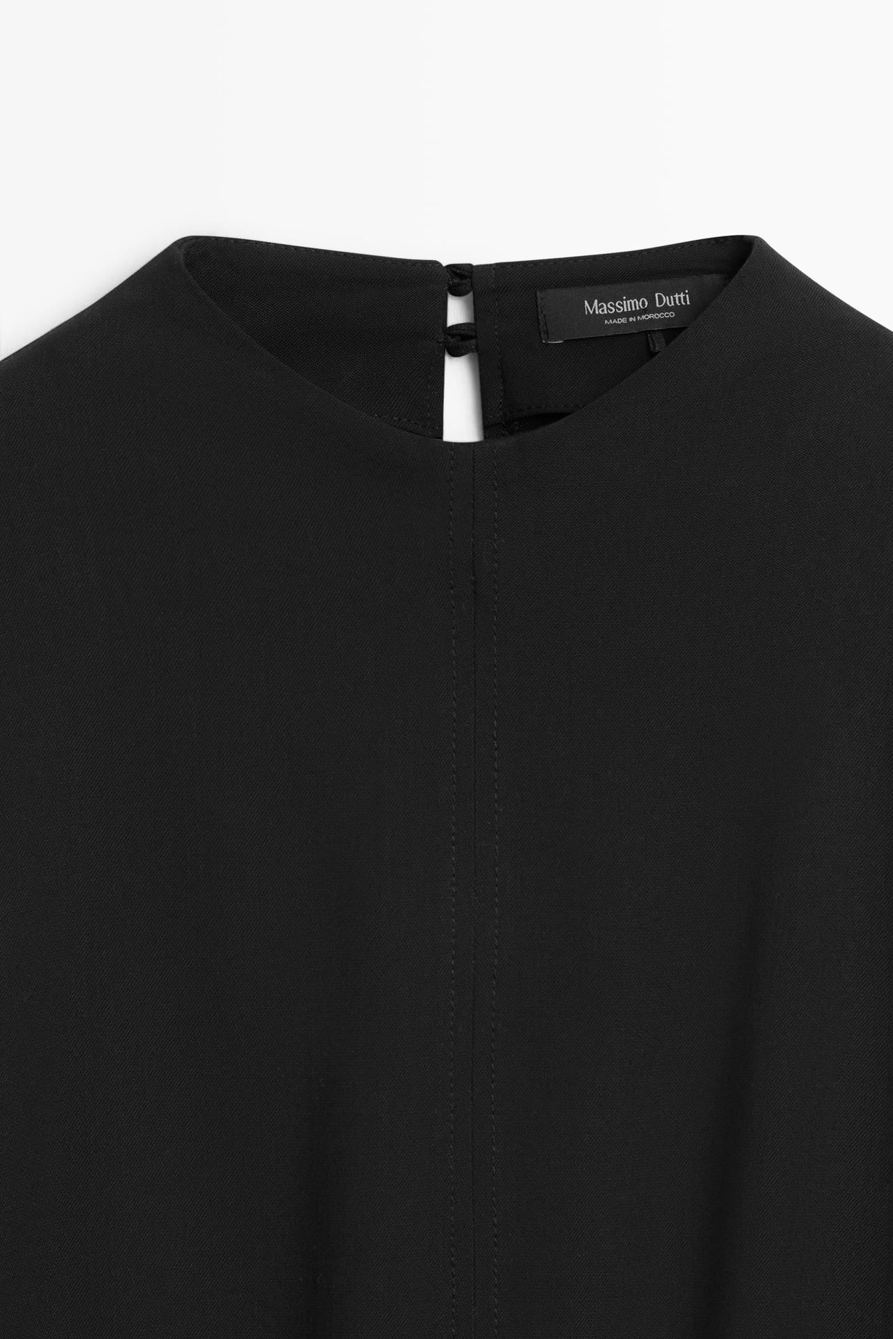 Long sleeve midi dress — BLACK