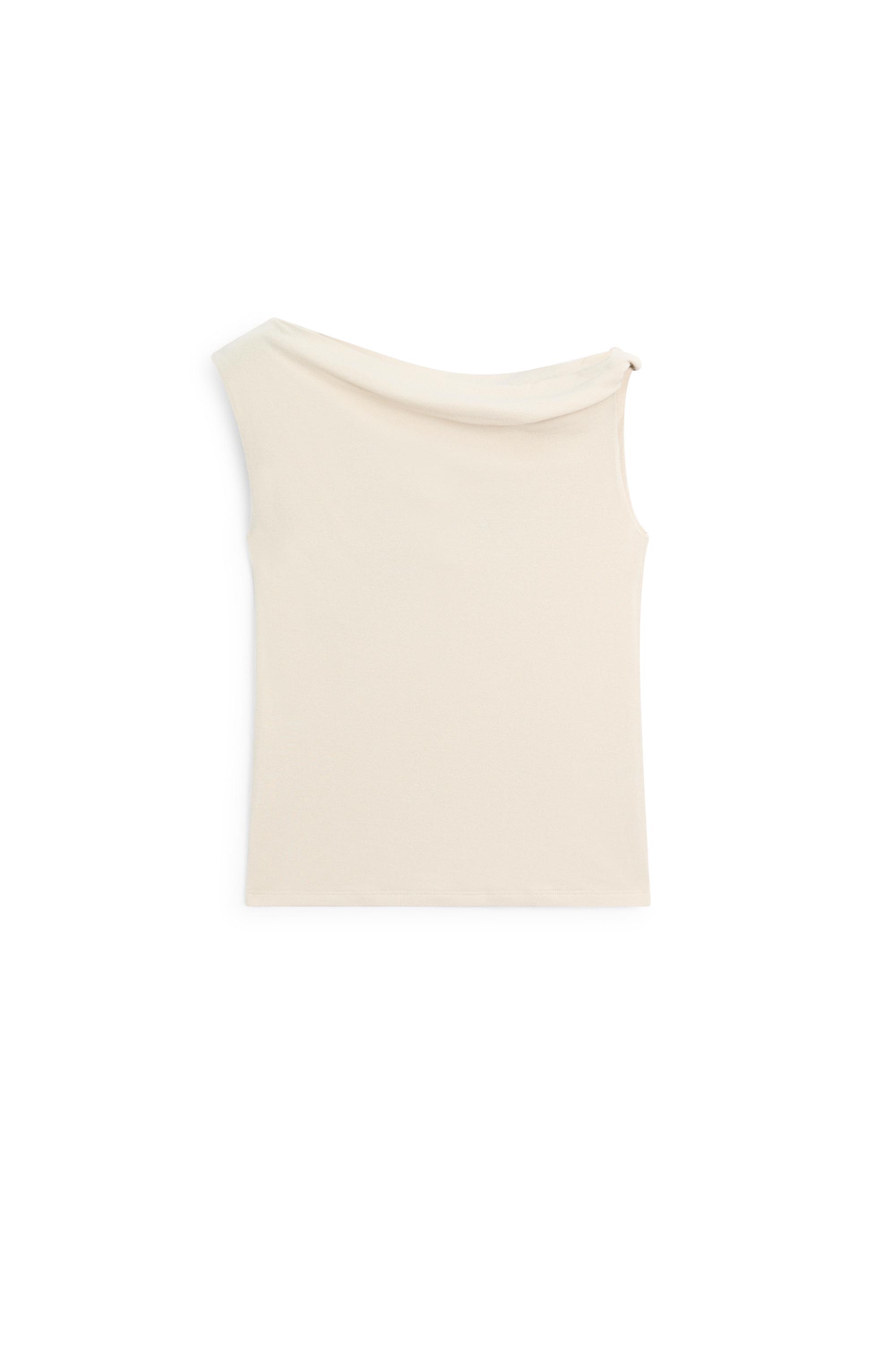 Asymmetric drop sleeve top — SAND