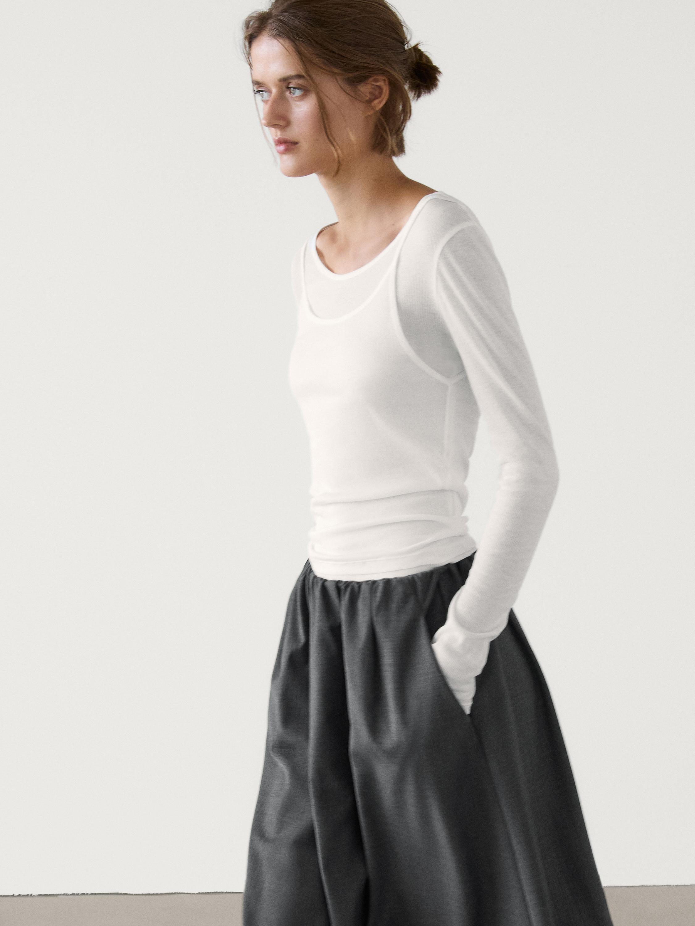 100% cotton double-ribbed T-shirt