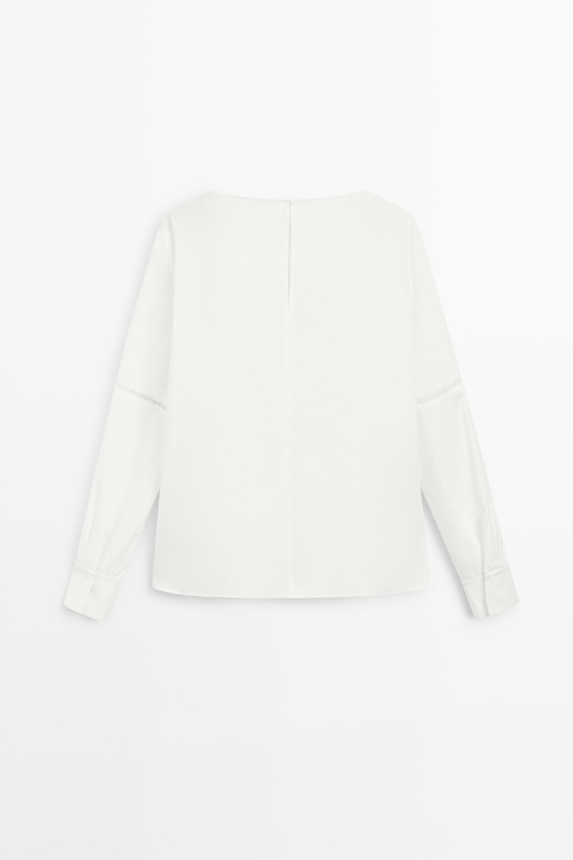 100% Cotton Puffed Sleeve Blouse - STUDIO — Off white