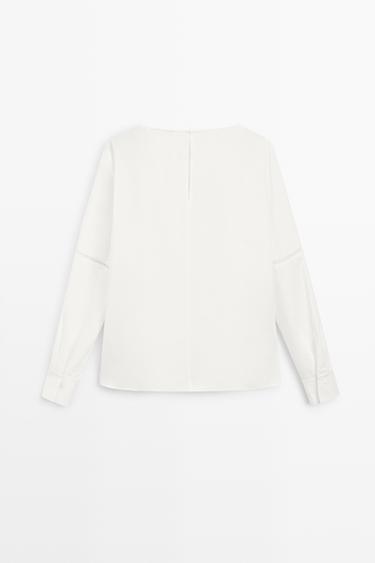 100% Cotton Puffed Sleeve Blouse - STUDIO — Off white 6