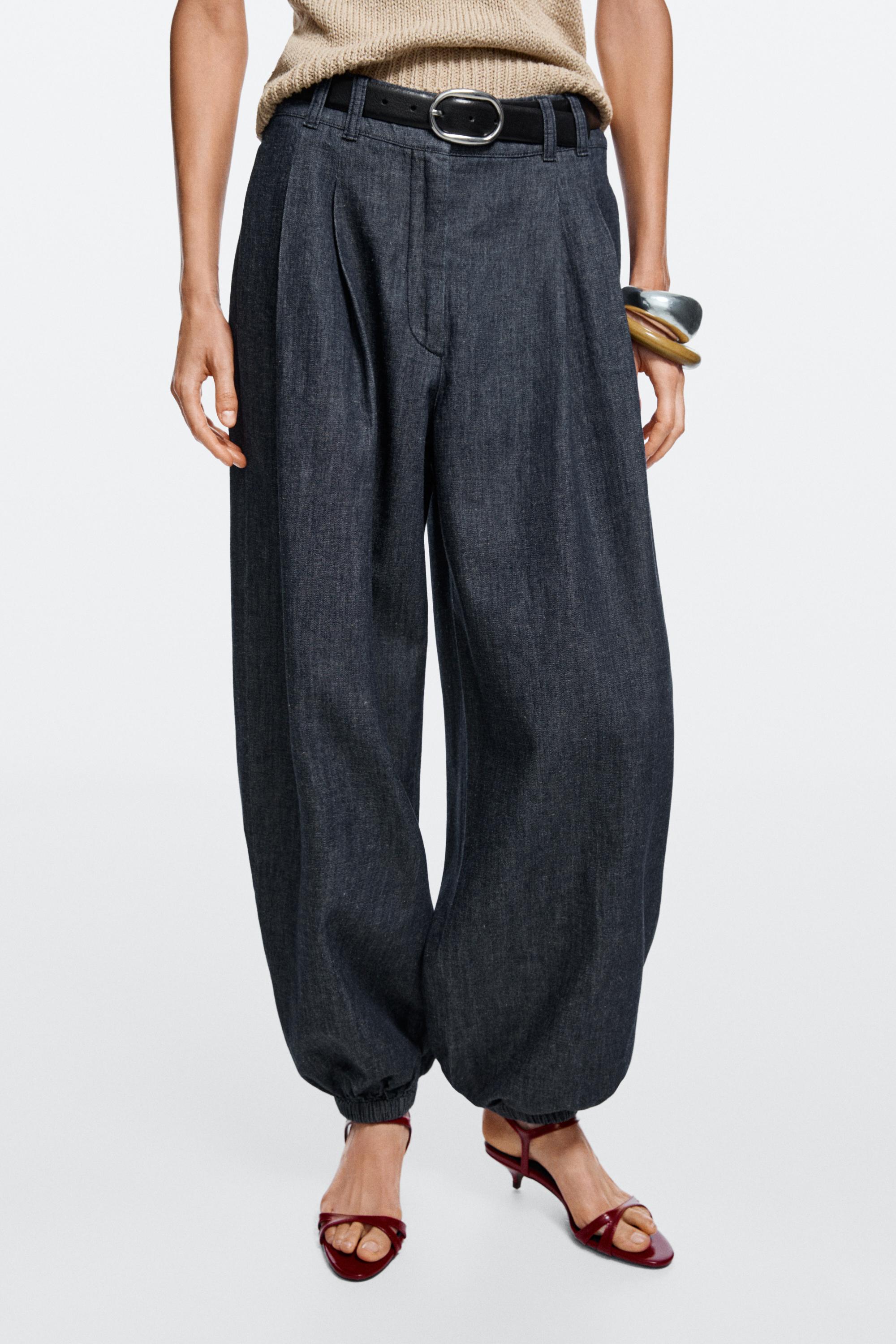 Balloon fit denim — DARK BLUE