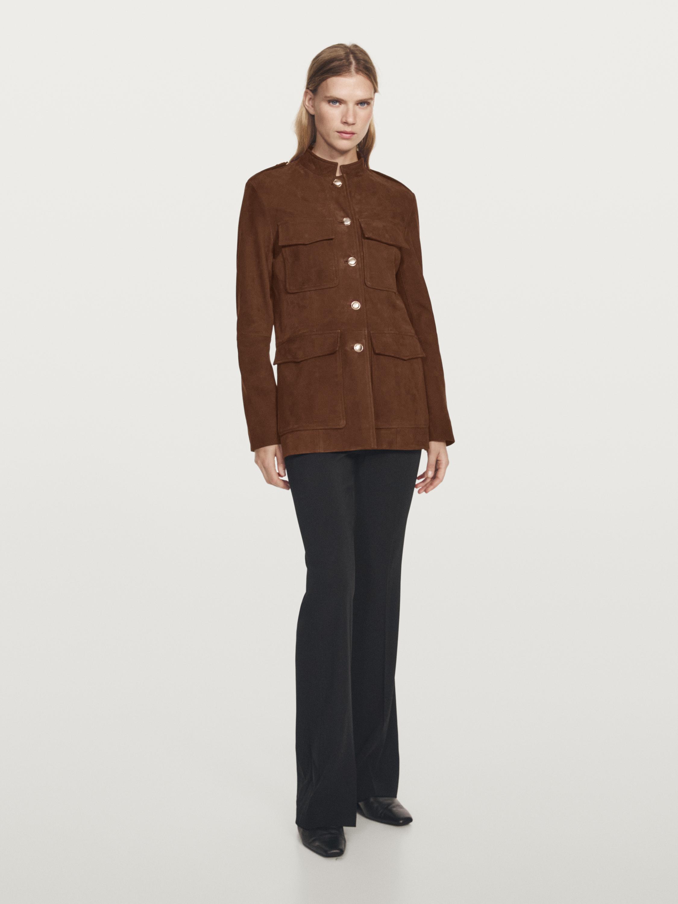 Suede leather safari jacket