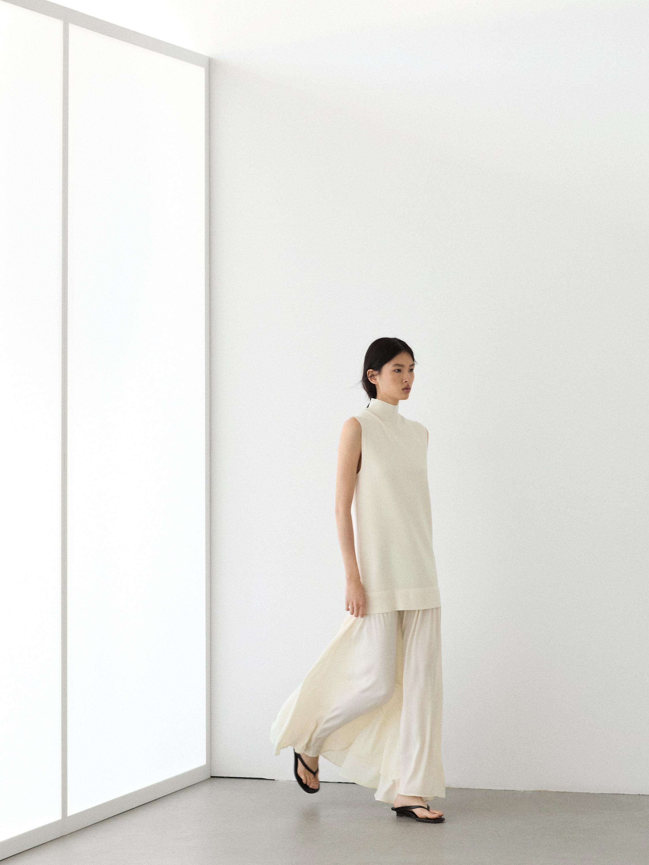 Matching knit midi dress — CREAM