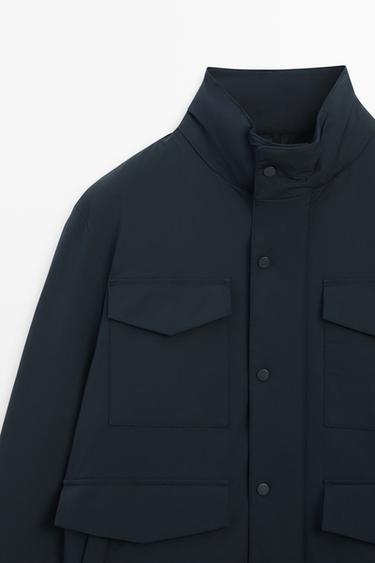 Down jacket with pocket details — DARK NAVY 4