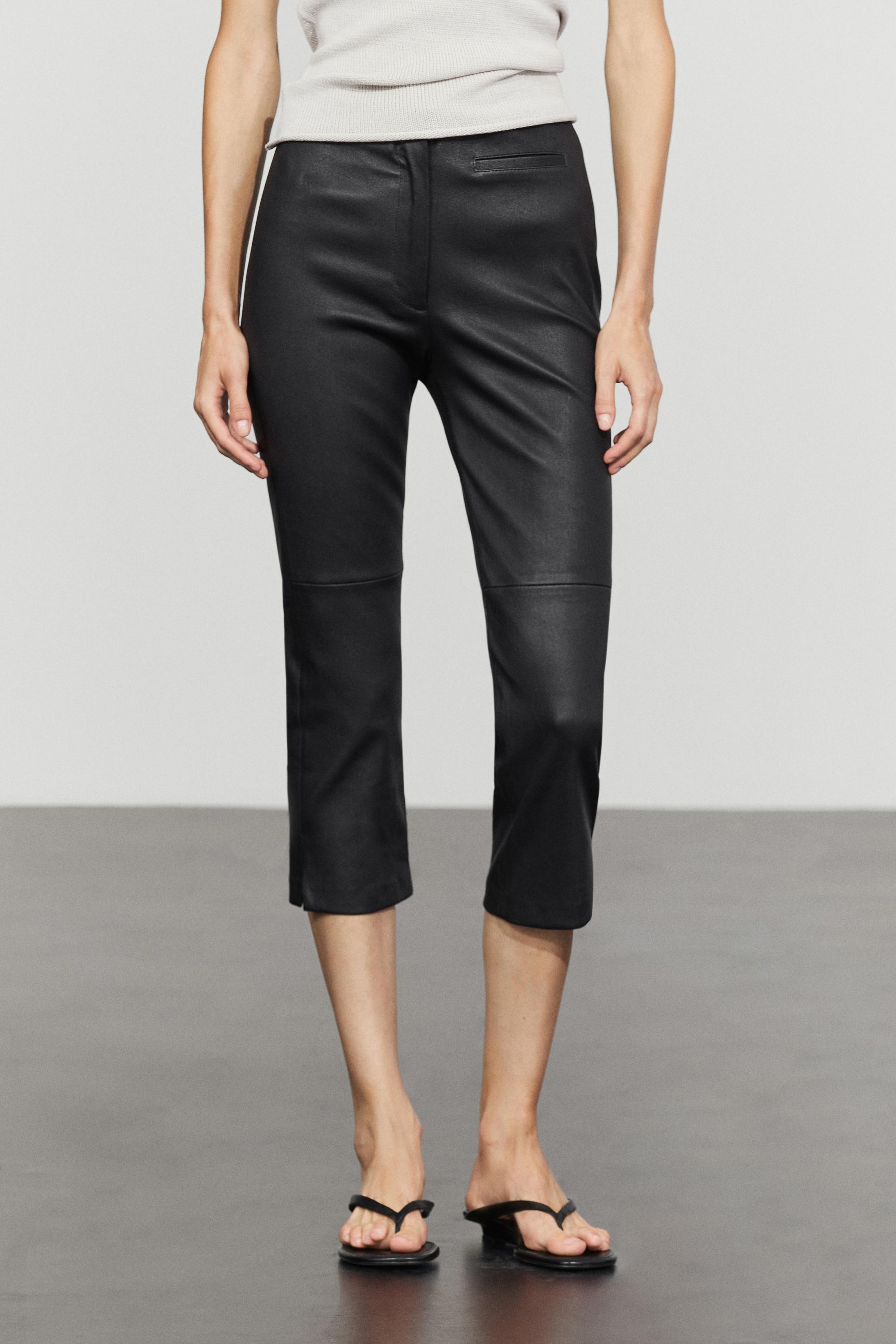 Leather capris — BLACK