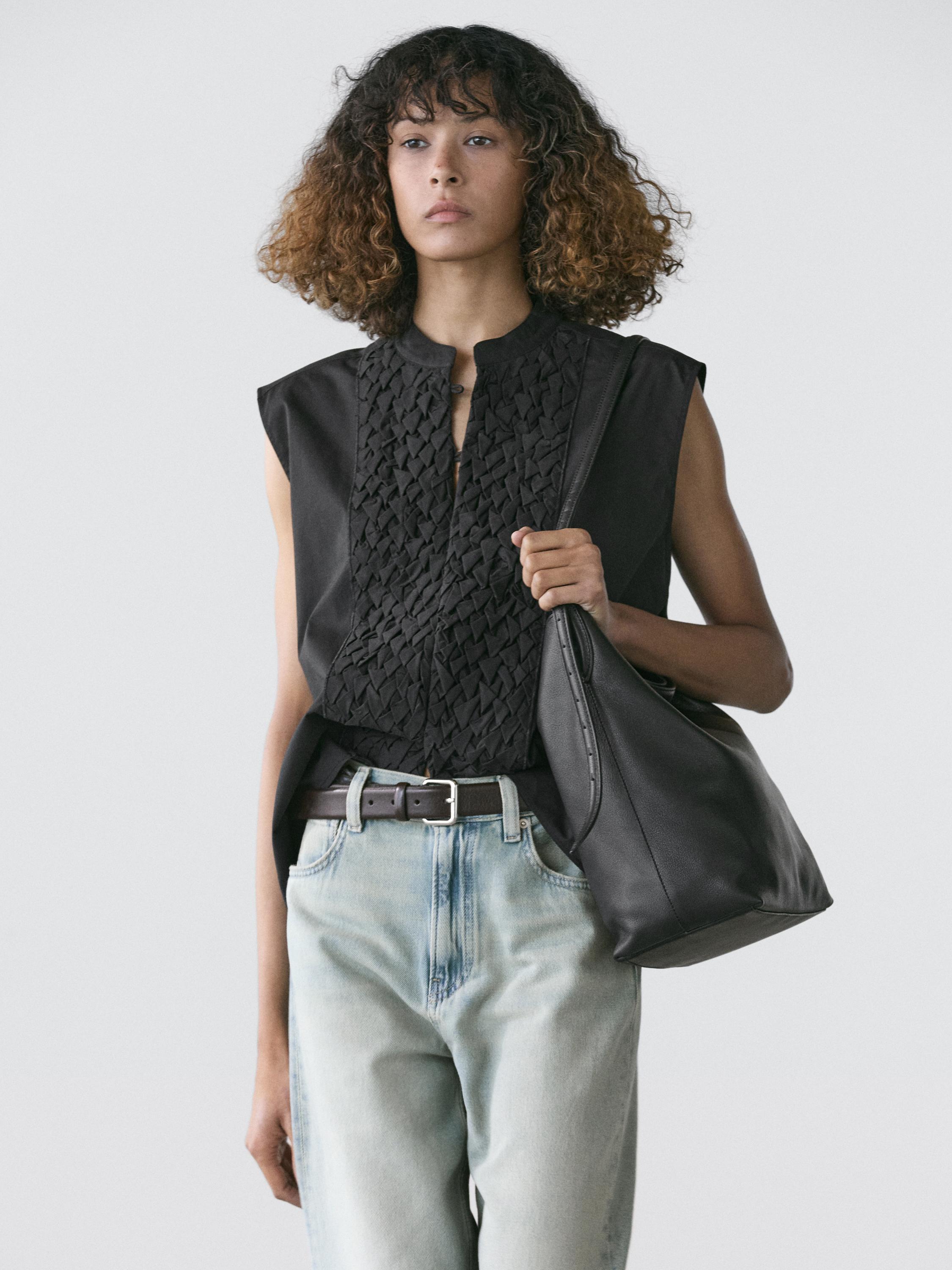 Cotton waistcoat with chest detail