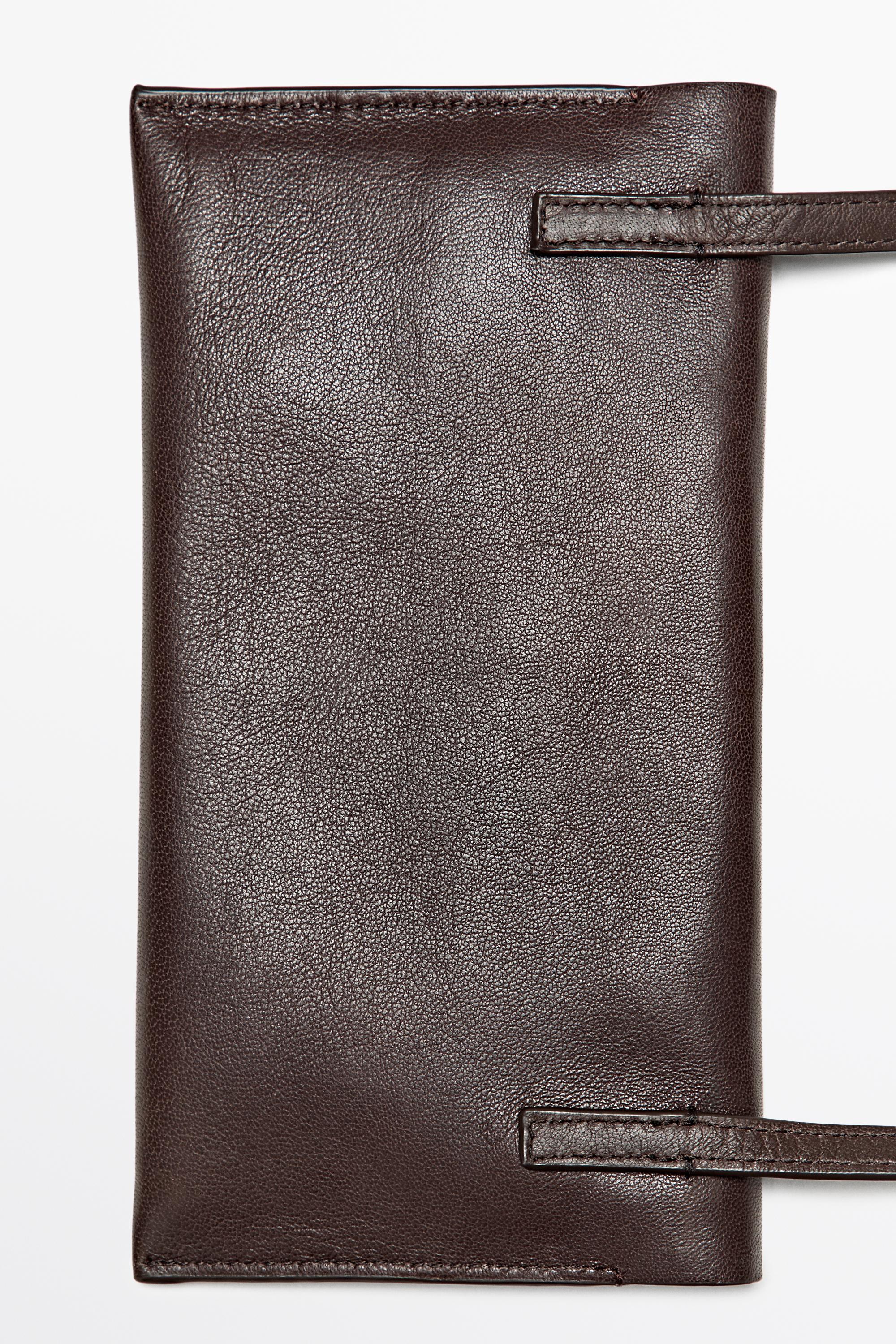Nappa leather crossbody bag — BROWN