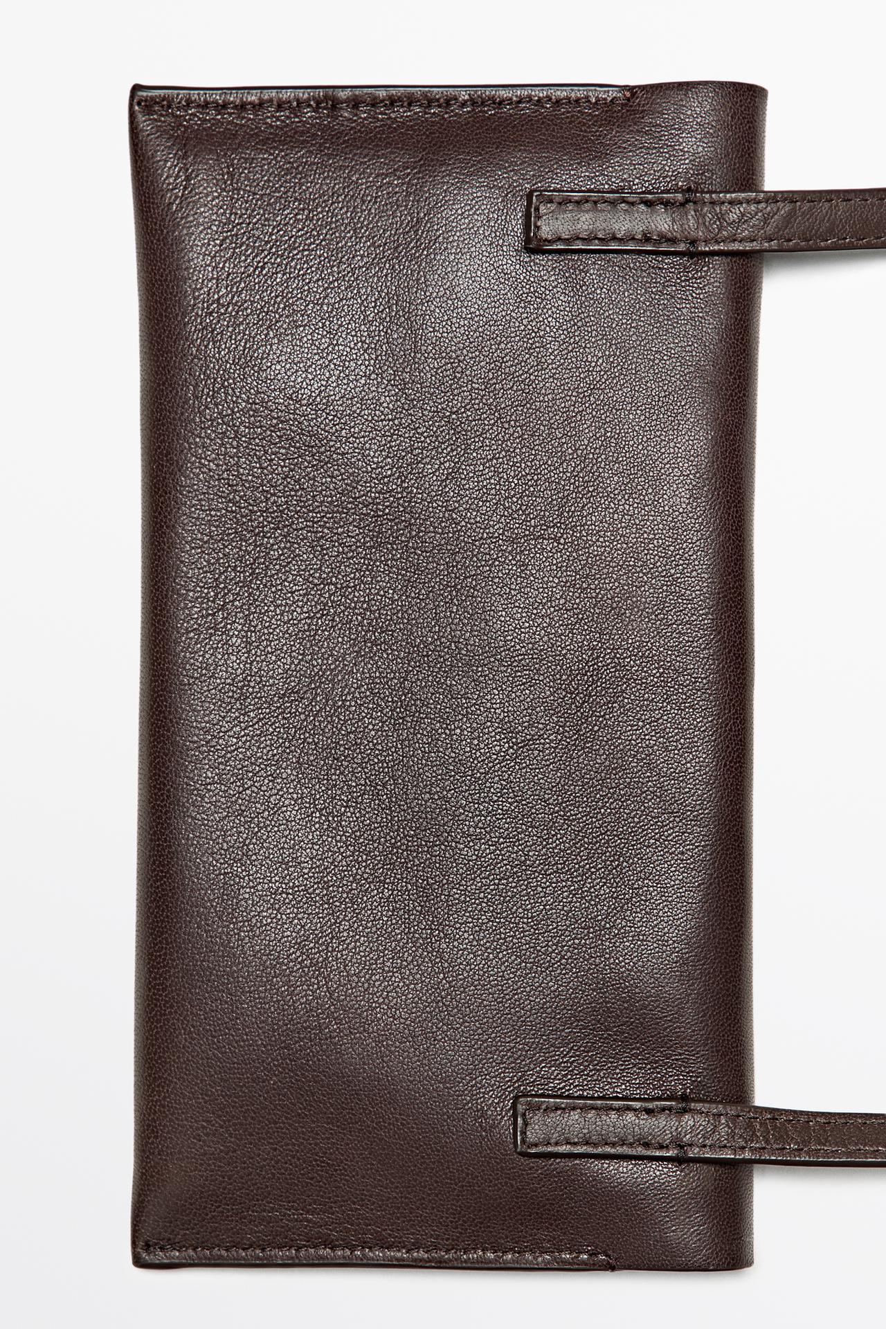 Nappa leather crossbody bag — BROWN