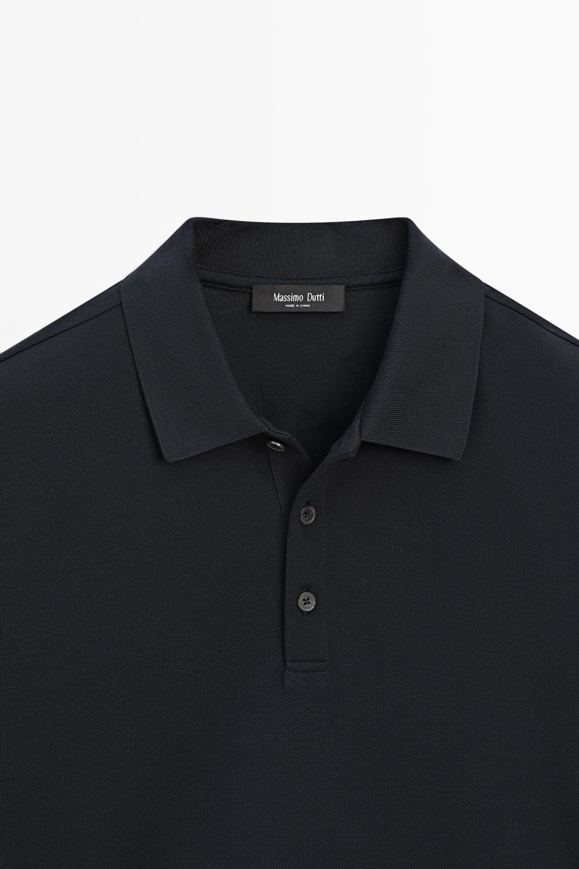 100% cotton short sleeve polo shirt — NAVY BLUE