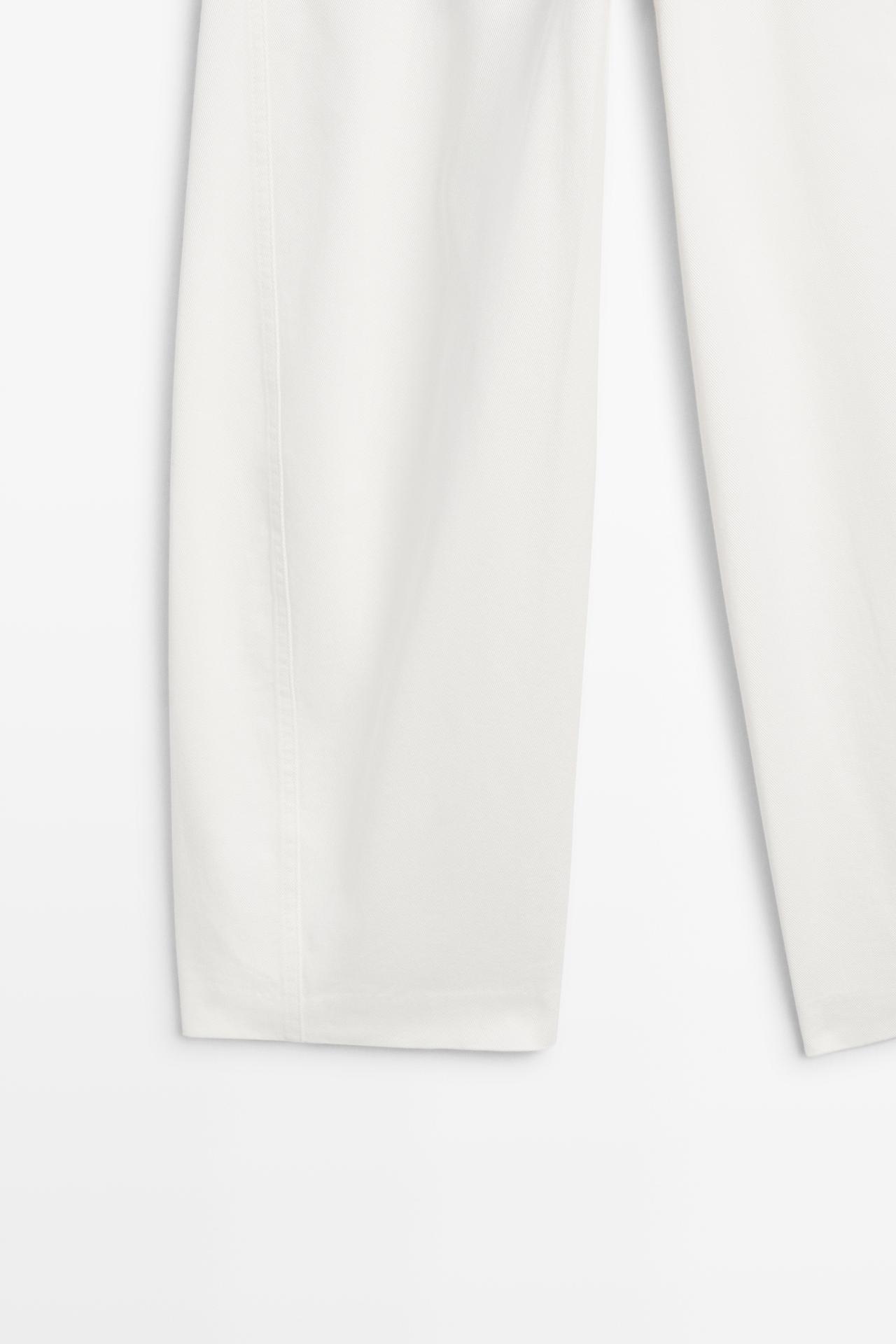 100% cotton barrel fit pants — Off white