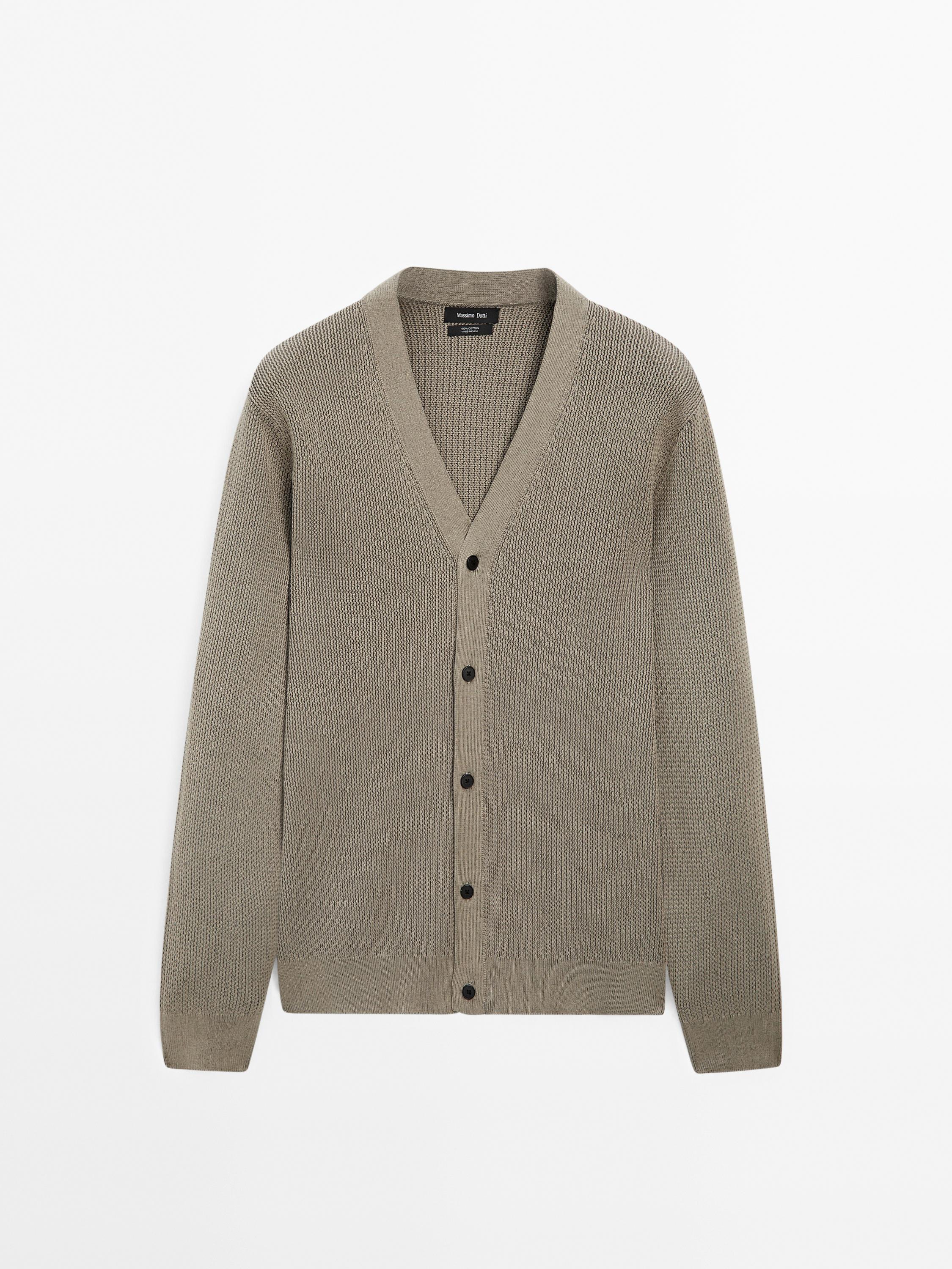 Cardigan de malha 100% algodão