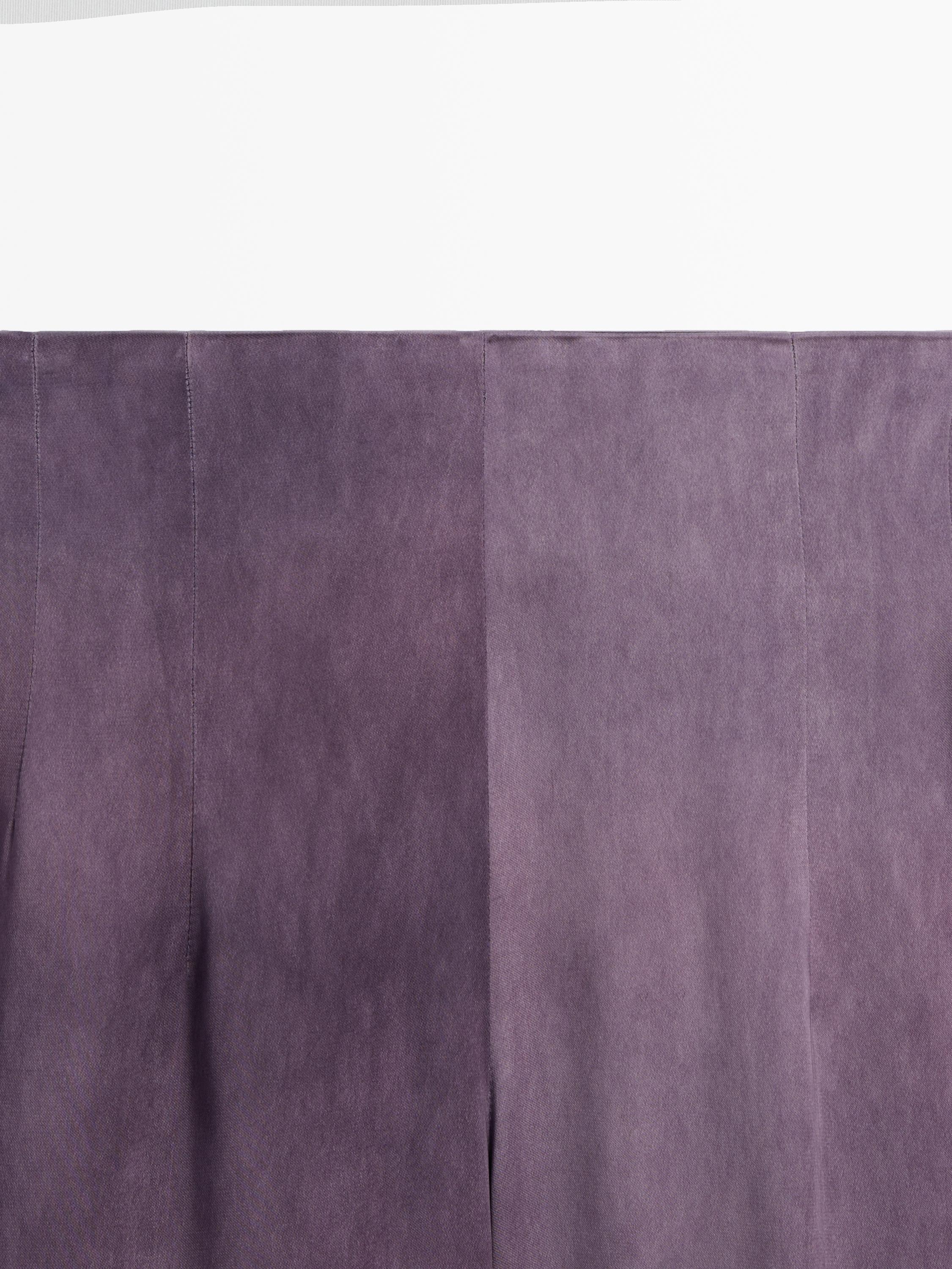 Flowing flared satin trousers