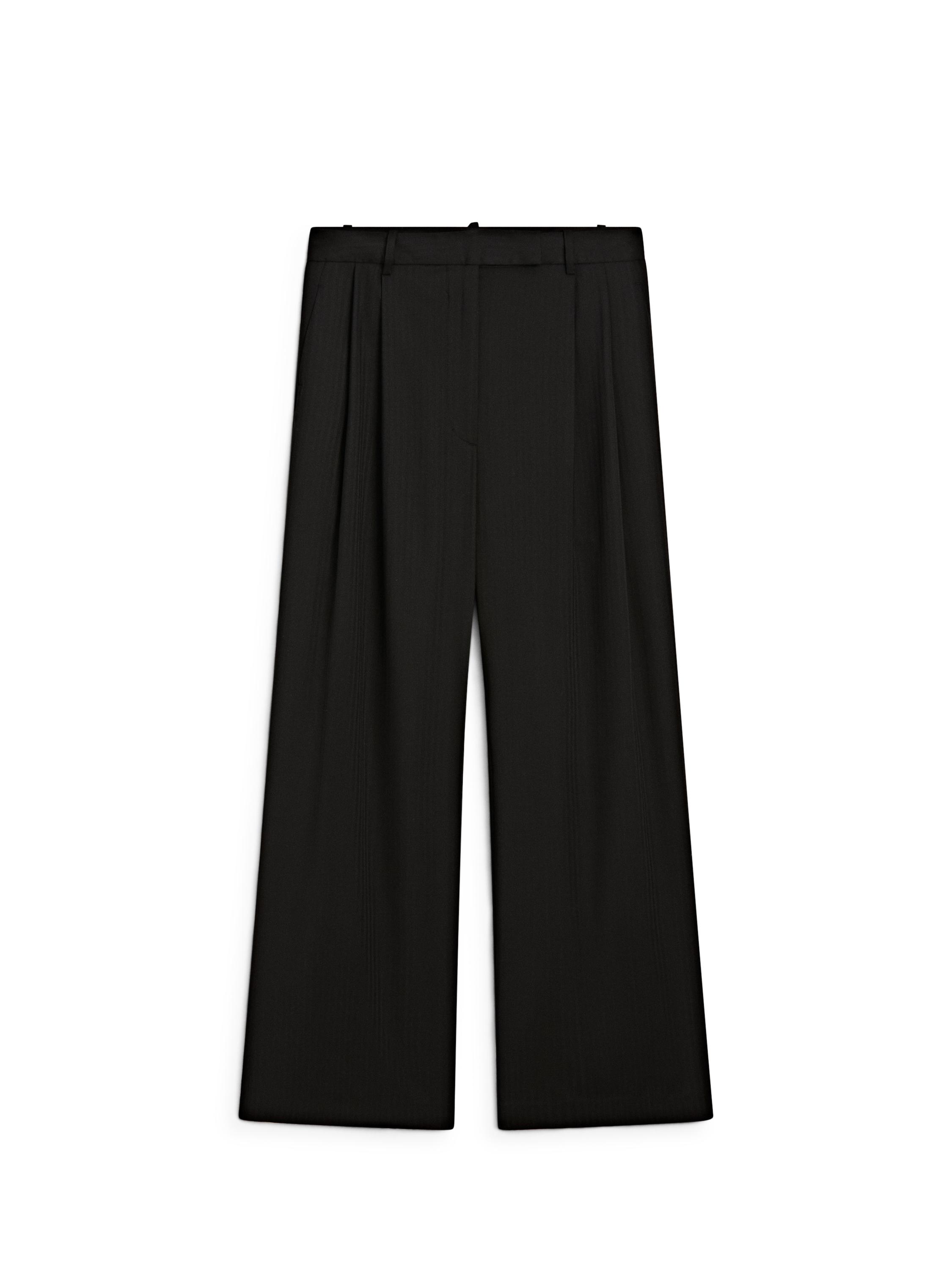 Striped trousers with darts - STUDIO — BLACK