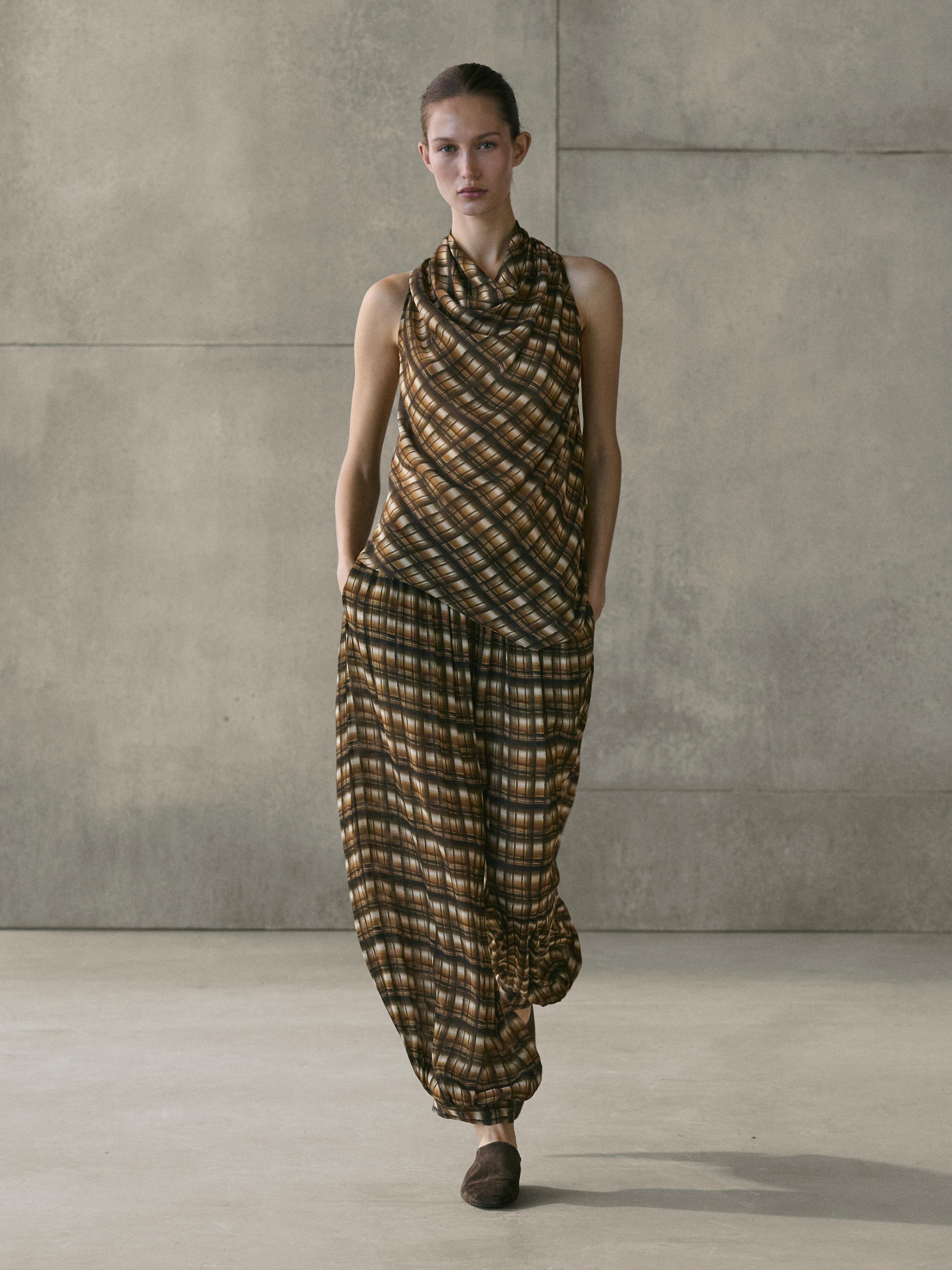 Flowing draped top — MUSTARD YELLOW