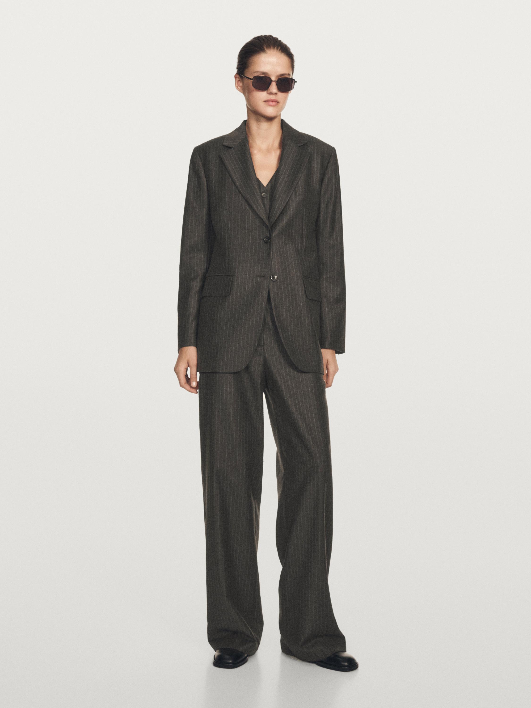 100% wool pinstripe blazer