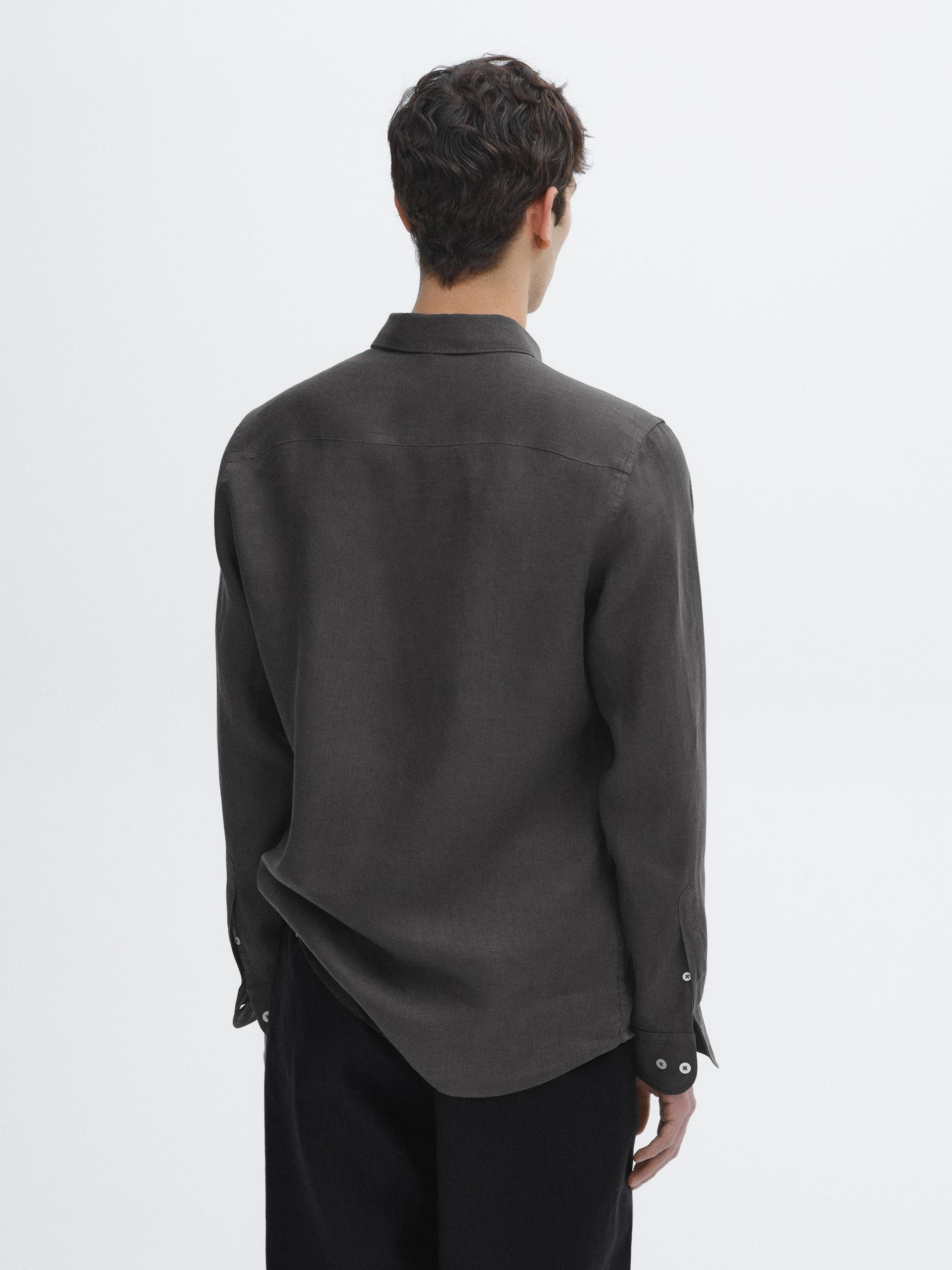 Regular fit 100% linen shirt