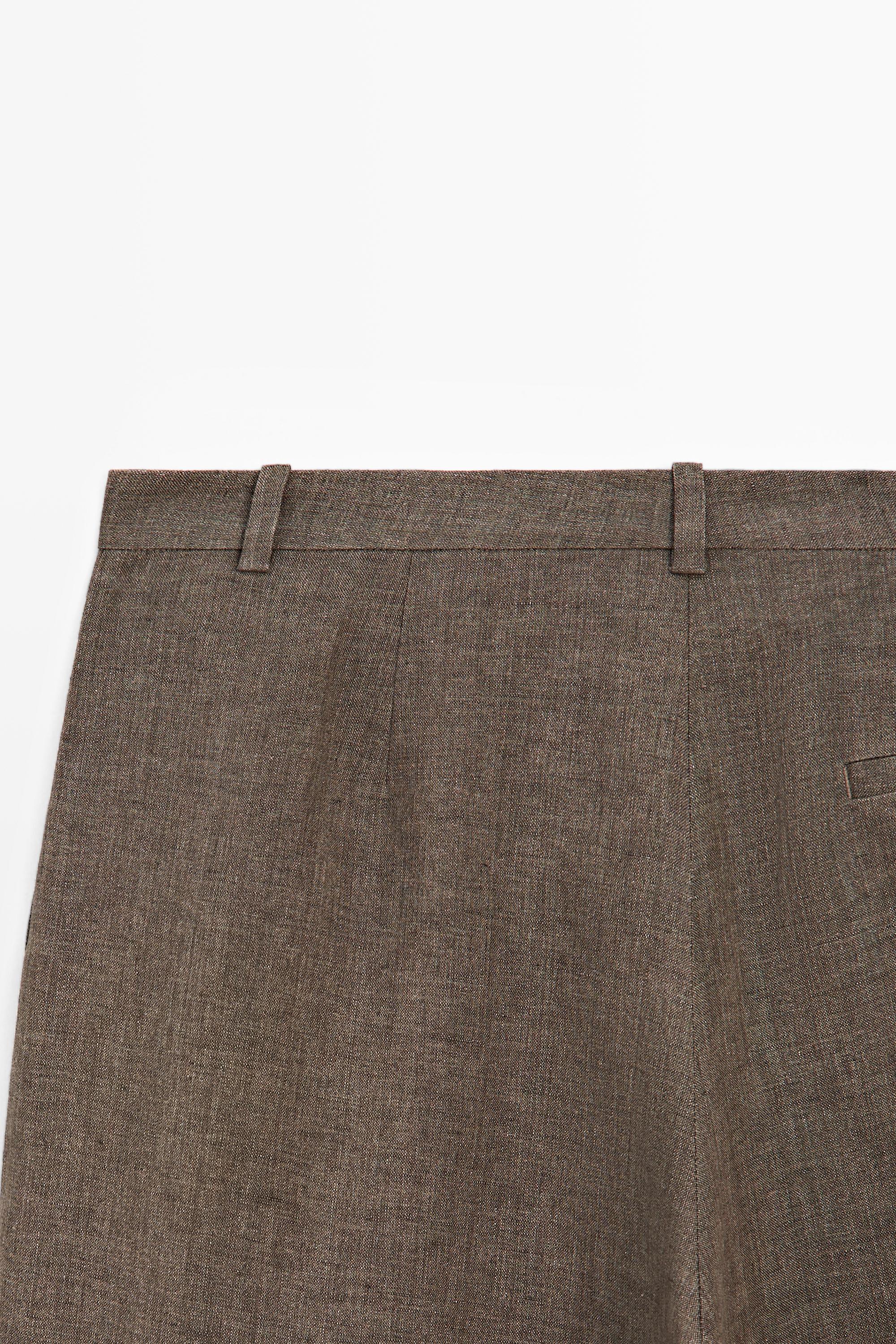 Linen melange darted trousers — CAREY