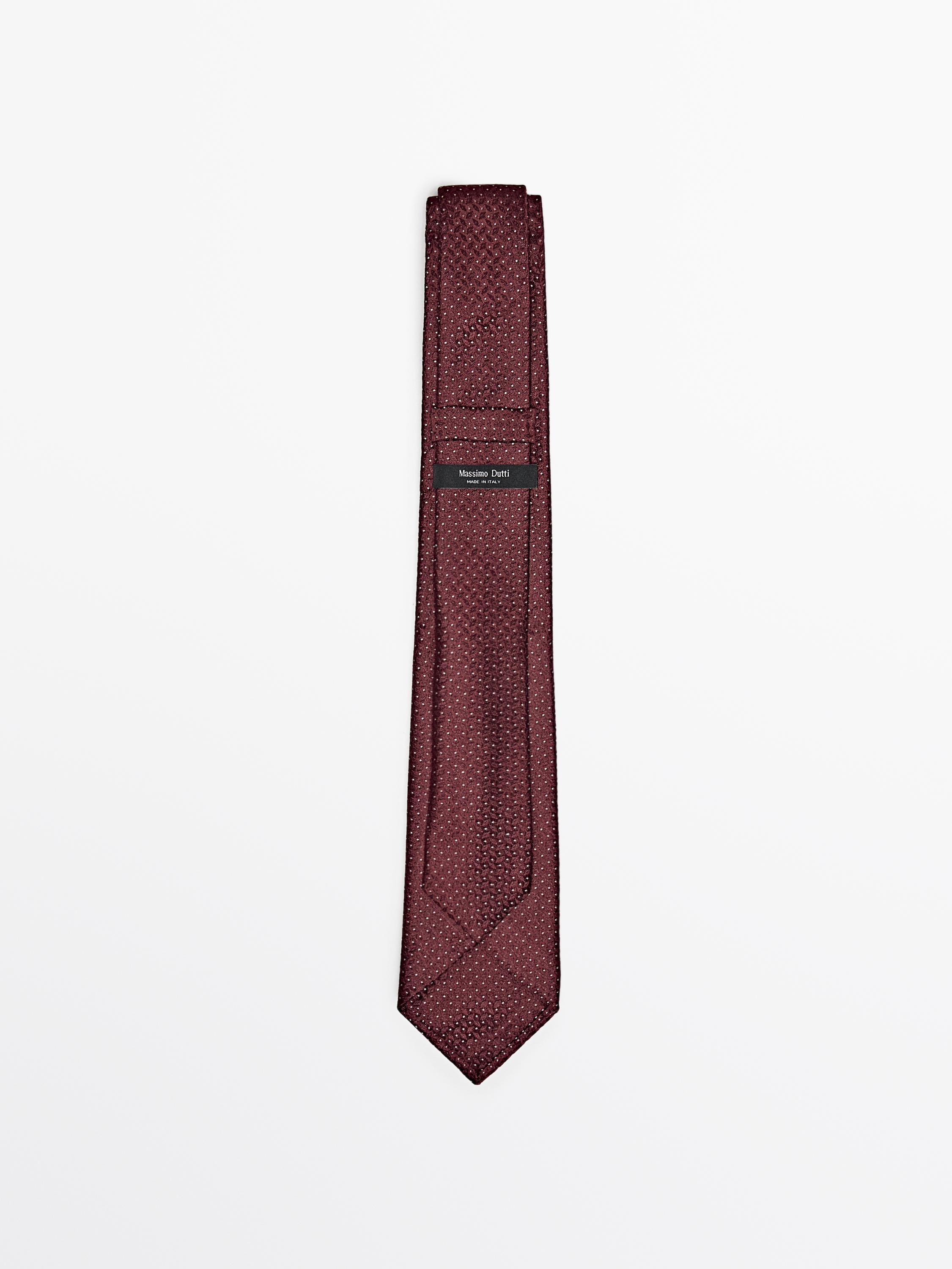 100% mulberry silk polka dot tie
